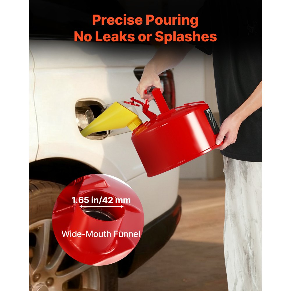 Δοχείο αερίου ασφαλείας VEVOR, κόκκινο δοχείο ασφαλείας βενζίνης 9,5 λίτρων τύπου Ι με φλογοπαγίδα από ανοξείδωτο ατσάλι, αυτοκλειόμενο καπάκι και χωνί PE, εύφλεκτο δοχείο αποθήκευσης από ανθρακούχο χάλυβα με εργονομική λαβή Δοχείο αερίου ασφαλείας VEVOR, κόκκινο δοχείο ασφαλείας βενζίνης 9,5 λίτρων τύπου Ι με φλογοπαγίδα από ανοξείδωτο ατσάλι, αυτοκλειόμενο καπάκι και χωνί PE, εύφλεκτο δοχείο αποθήκευσης από ανθρακούχο χάλυβα με εργονομική λαβή