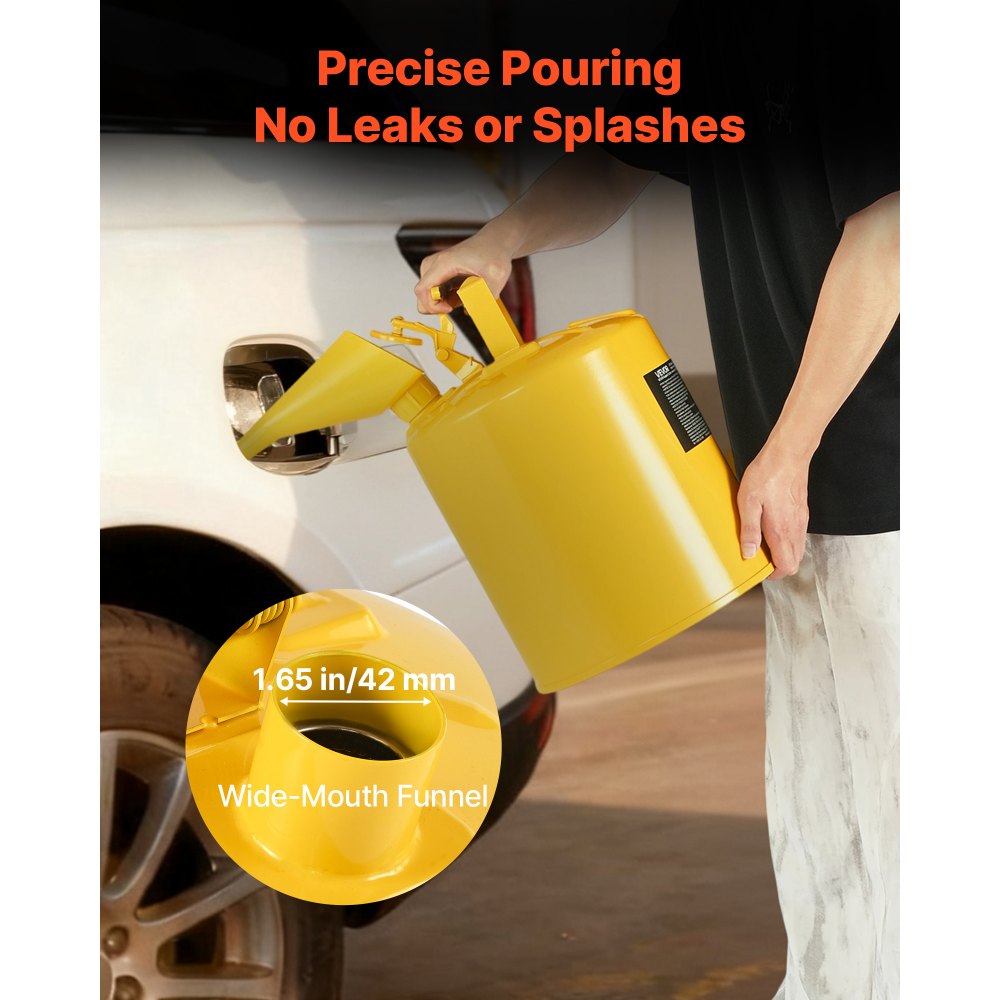 Δοχείο ασφαλείας VEVOR, κίτρινο δοχείο ασφαλείας τύπου I 19 λίτρων για ντίζελ με φλογοπαγίδα από ανοξείδωτο ατσάλι, αυτοκλειόμενο καπάκι και χωνί PE, δοχείο αποθήκευσης εύφλεκτου καυσίμου από ανθρακούχο χάλυβα με εργονομική λαβή Δοχείο ασφαλείας VEVOR, κίτρινο δοχείο ασφαλείας τύπου I 19 λίτρων για ντίζελ με φλογοπαγίδα από ανοξείδωτο ατσάλι, αυτοκλειόμενο καπάκι και χωνί PE, δοχείο αποθήκευσης εύφλεκτου καυσίμου από ανθρακούχο χάλυβα με εργονομική λαβή