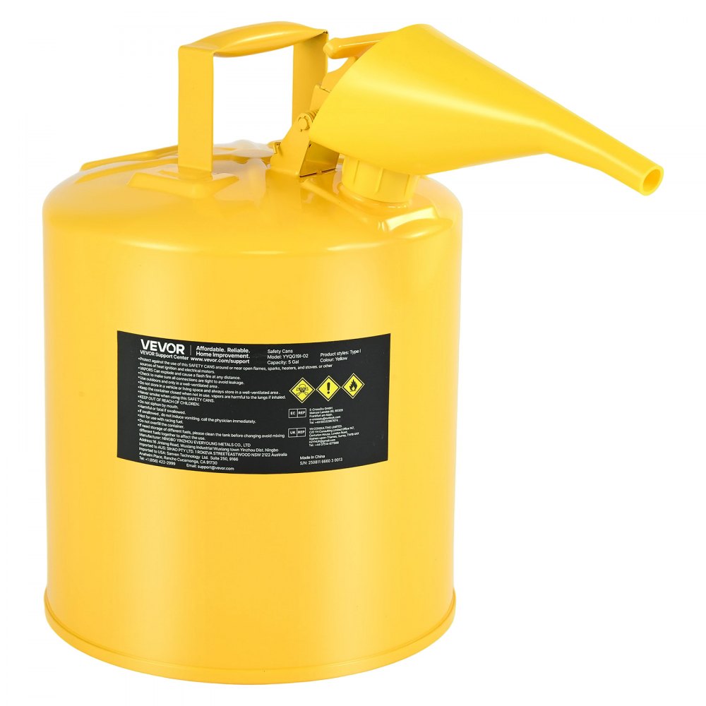 Δοχείο ασφαλείας VEVOR, κίτρινο δοχείο ασφαλείας τύπου I 19 λίτρων για ντίζελ με φλογοπαγίδα από ανοξείδωτο ατσάλι, αυτοκλειόμενο καπάκι και χωνί PE, δοχείο αποθήκευσης εύφλεκτου καυσίμου από ανθρακούχο χάλυβα με εργονομική λαβή Δοχείο ασφαλείας VEVOR, κίτρινο δοχείο ασφαλείας τύπου I 19 λίτρων για ντίζελ με φλογοπαγίδα από ανοξείδωτο ατσάλι, αυτοκλειόμενο καπάκι και χωνί PE, δοχείο αποθήκευσης εύφλεκτου καυσίμου από ανθρακούχο χάλυβα με εργονομική λαβή