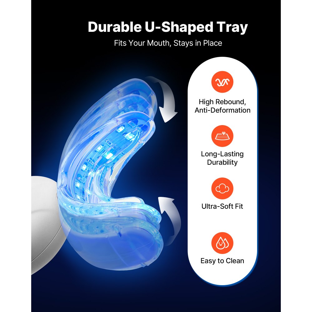 Κιτ λεύκανσης δοντιών VEVOR με φως LED, 32 φώτα επιτάχυνσης LED, ταινίες λεύκανσης, στυλό και σύριγγες τζελ, δίσκος σε σχήμα U, ασύρματο φορητό κιτ που αφαιρεί γρήγορα και αποτελεσματικά τους επίμονους λεκέδες Κιτ λεύκανσης δοντιών VEVOR με φως LED, 32 φώτα επιτάχυνσης LED, ταινίες λεύκανσης, στυλό και σύριγγες τζελ, δίσκος σε σχήμα U, ασύρματο φορητό κιτ που αφαιρεί γρήγορα και αποτελεσματικά τους επίμονους λεκέδες