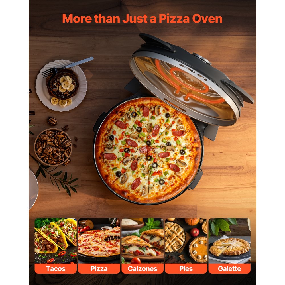 Φούρνος πίτσας VEVOR, ηλεκτρική μηχανή πίτσας 304,8 mm, ηλεκτρική εστία πίτσας 1200W με πέτρα κορδιερίτη, έλεγχος θερμοκρασίας 5 λειτουργιών, παράθυρο θέασης για ακριβές μαγείρεμα, θερμαίνεται έως 420℃, για το σπίτι (μαύρο) Φούρνος πίτσας VEVOR, ηλεκτρική μηχανή πίτσας 304,8 mm, ηλεκτρική εστία πίτσας 1200W με πέτρα κορδιερίτη, έλεγχος θερμοκρασίας 5 λειτουργιών, παράθυρο θέασης για ακριβές μαγείρεμα, θερμαίνεται έως 420℃, για το σπίτι (μαύρο)
