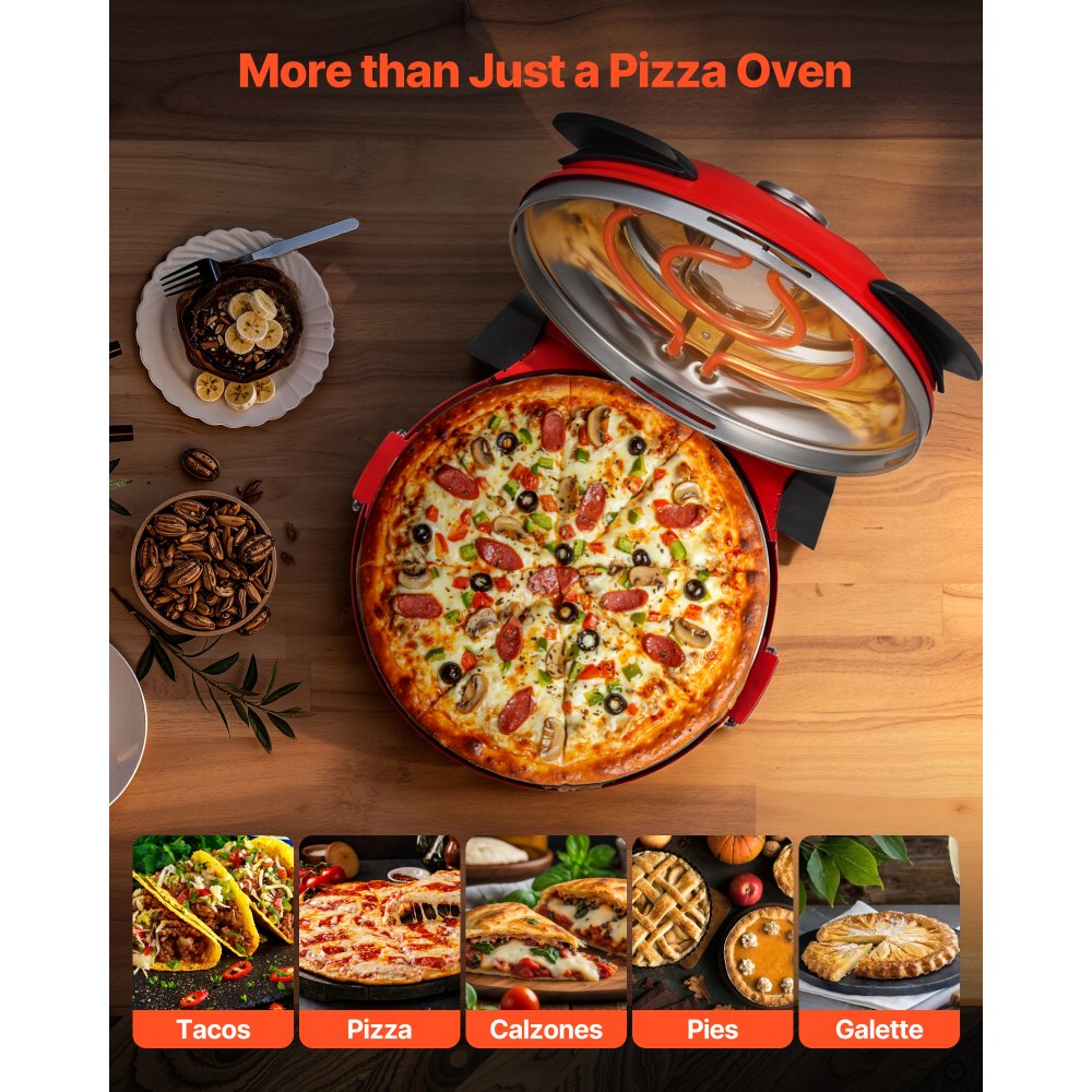 Φούρνος πίτσας VEVOR, ηλεκτρική μηχανή πίτσας 304,8 mm, ηλεκτρική εστία πίτσας 1200W με πέτρα κορδιερίτη, έλεγχος θερμοκρασίας 5 λειτουργιών, παράθυρο θέασης για ακριβές μαγείρεμα, θερμαίνεται έως 420℃, για το σπίτι (κόκκινο) Φούρνος πίτσας VEVOR, ηλεκτρική μηχανή πίτσας 304,8 mm, ηλεκτρική εστία πίτσας 1200W με πέτρα κορδιερίτη, έλεγχος θερμοκρασίας 5 λειτουργιών, παράθυρο θέασης για ακριβές μαγείρεμα, θερμαίνεται έως 420℃, για το σπίτι (κόκκινο)