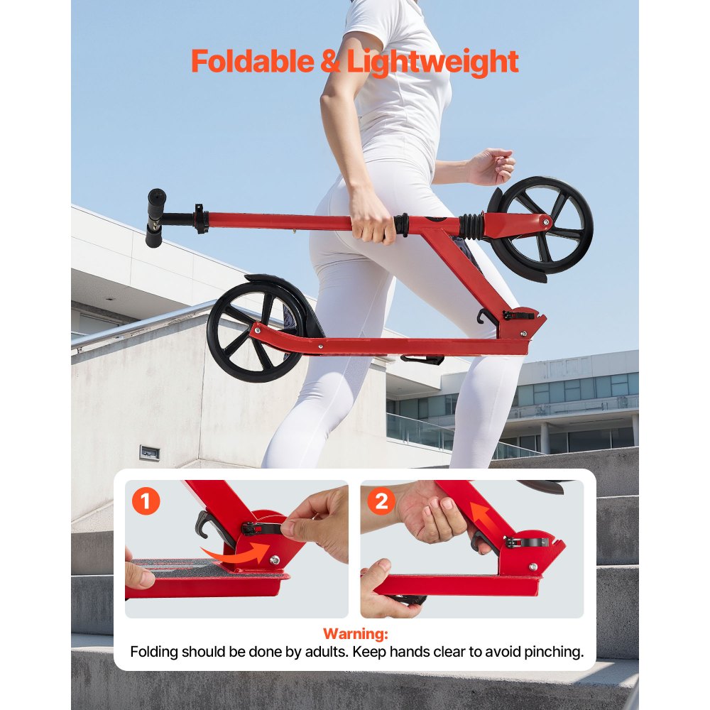 Πατίνι VEVOR για παιδιά 8+ ετών, εφήβους και ενήλικες, δίτροχο πατίνι για νήπια με ρυθμιζόμενο ύψος τιμονιού, φαρδύ αντιολισθητικό δάπεδο, πτυσσόμενο ελαφρύ για αγόρια και κορίτσια έως 99,8 κιλά, κόκκινο + μαύρο Πατίνι VEVOR για παιδιά 8+ ετών, εφήβους και ενήλικες, δίτροχο πατίνι για νήπια με ρυθμιζόμενο ύψος τιμονιού, φαρδύ αντιολισθητικό δάπεδο, πτυσσόμενο ελαφρύ για αγόρια και κορίτσια έως 99,8 κιλά, κόκκινο + μαύρο