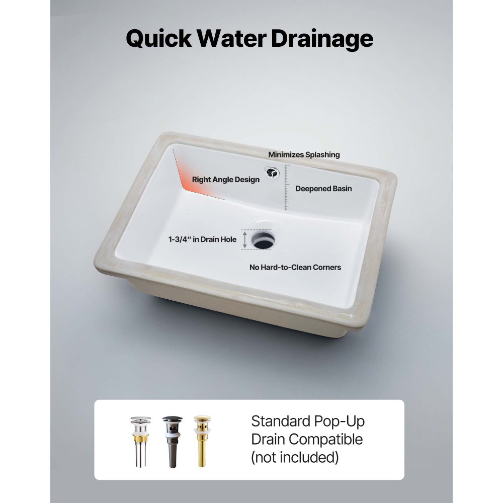 Νιπτήρας μπάνιου VEVOR Υποστηριζόμενος, Ορθογώνιος λευκός κεραμικός νιπτήρας 470 x 335 mm με οπή υπερχείλισης, Μοντέρνος νιπτήρας μπάνιου με δυνατότητα τοποθέτησης κάτω από τον πάγκο, Ορθογώνιος για μικρό χώρο Νιπτήρας μπάνιου VEVOR Υποστηριζόμενος, Ορθογώνιος λευκός κεραμικός νιπτήρας 470 x 335 mm με οπή υπερχείλισης, Μοντέρνος νιπτήρας μπάνιου με δυνατότητα τοποθέτησης κάτω από τον πάγκο, Ορθογώνιος για μικρό χώρο