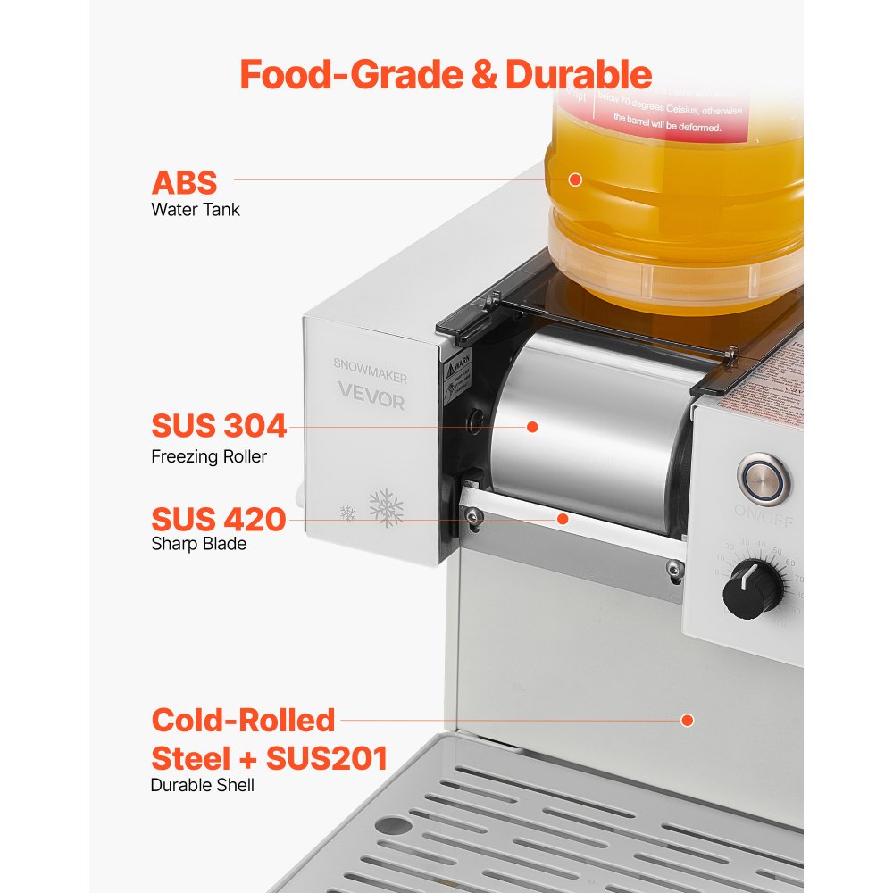 Παγομηχανή VEVOR Snowflake, Παγομηχανή Snowflake 40KG/24H, Μηχανή Ξυρίσματος Πάγου με Λεπίδα από Ανοξείδωτο Ατσάλι, Ηλεκτρική Μηχανή Χιονιού με Δεξαμενή 1,8L, Γρήγορη Προψύξη 90S, για Σπίτι & Μικρές Συγκεντρώσεις Παγομηχανή VEVOR Snowflake, Παγομηχανή Snowflake 40KG/24H, Μηχανή Ξυρίσματος Πάγου με Λεπίδα από Ανοξείδωτο Ατσάλι, Ηλεκτρική Μηχανή Χιονιού με Δεξαμενή 1,8L, Γρήγορη Προψύξη 90S, για Σπίτι & Μικρές Συγκεντρώσεις