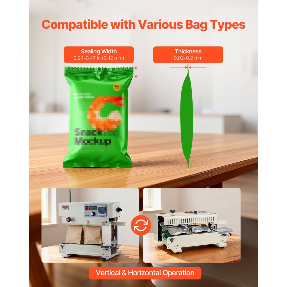 Μηχανή συνεχούς σφράγισης ταινιών σακουλών VEVOR, πλάτος σφράγισης 6-12 mm, μηχανή κάθετης σφράγισης ταινιών με εκτύπωση κυλίνδρου, ρυθμιζόμενη θερμοκρασία και ταχύτητα, μηχανή θερμικής σφράγισης για πλαστικές σακούλες 0,03-0,8 mm Μηχανή συνεχούς σφράγισης ταινιών σακουλών VEVOR, πλάτος σφράγισης 6-12 mm, μηχανή κάθετης σφράγισης ταινιών με εκτύπωση κυλίνδρου, ρυθμιζόμενη θερμοκρασία και ταχύτητα, μηχανή θερμικής σφράγισης για πλαστικές σακούλες 0,03-0,8 mm
