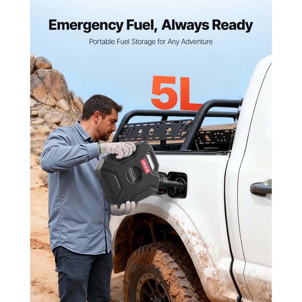 Δοχείο καυσίμου VEVOR, 5 λίτρων, Δοχείο βενζίνης με στόμιο και κλειδώσιμο βραχίονα, μέγιστη παροχή 15 λίτρα/λεπτό, ασφαλές και στεγανό, φορητό επίπεδο δοχείο υγρού για τα περισσότερα αυτοκίνητα, μοτοσικλέτες, ATV, UTV, μαύρο Δοχείο καυσίμου VEVOR, 5 λίτρων, Δοχείο βενζίνης με στόμιο και κλειδώσιμο βραχίονα, μέγιστη παροχή 15 λίτρα/λεπτό, ασφαλές και στεγανό, φορητό επίπεδο δοχείο υγρού για τα περισσότερα αυτοκίνητα, μοτοσικλέτες, ATV, UTV, μαύρο