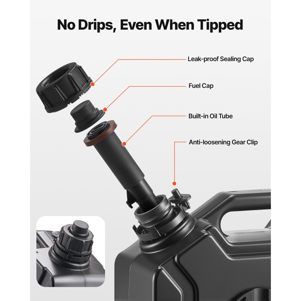 Δοχείο καυσίμου VEVOR, 5 λίτρων, Δοχείο βενζίνης με στόμιο και κλειδώσιμο βραχίονα, μέγιστη παροχή 15 λίτρα/λεπτό, ασφαλές και στεγανό, φορητό επίπεδο δοχείο υγρού για τα περισσότερα αυτοκίνητα, μοτοσικλέτες, ATV, UTV, μαύρο Δοχείο καυσίμου VEVOR, 5 λίτρων, Δοχείο βενζίνης με στόμιο και κλειδώσιμο βραχίονα, μέγιστη παροχή 15 λίτρα/λεπτό, ασφαλές και στεγανό, φορητό επίπεδο δοχείο υγρού για τα περισσότερα αυτοκίνητα, μοτοσικλέτες, ATV, UTV, μαύρο