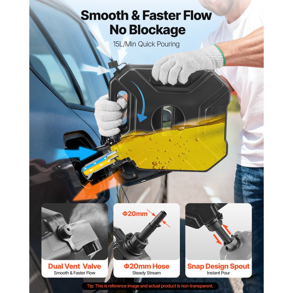 Δοχείο καυσίμου VEVOR, 5 λίτρων, Δοχείο βενζίνης με στόμιο και κλειδώσιμο βραχίονα, μέγιστη παροχή 15 λίτρα/λεπτό, ασφαλές και στεγανό, φορητό επίπεδο δοχείο υγρού για τα περισσότερα αυτοκίνητα, μοτοσικλέτες, ATV, UTV, μαύρο Δοχείο καυσίμου VEVOR, 5 λίτρων, Δοχείο βενζίνης με στόμιο και κλειδώσιμο βραχίονα, μέγιστη παροχή 15 λίτρα/λεπτό, ασφαλές και στεγανό, φορητό επίπεδο δοχείο υγρού για τα περισσότερα αυτοκίνητα, μοτοσικλέτες, ATV, UTV, μαύρο