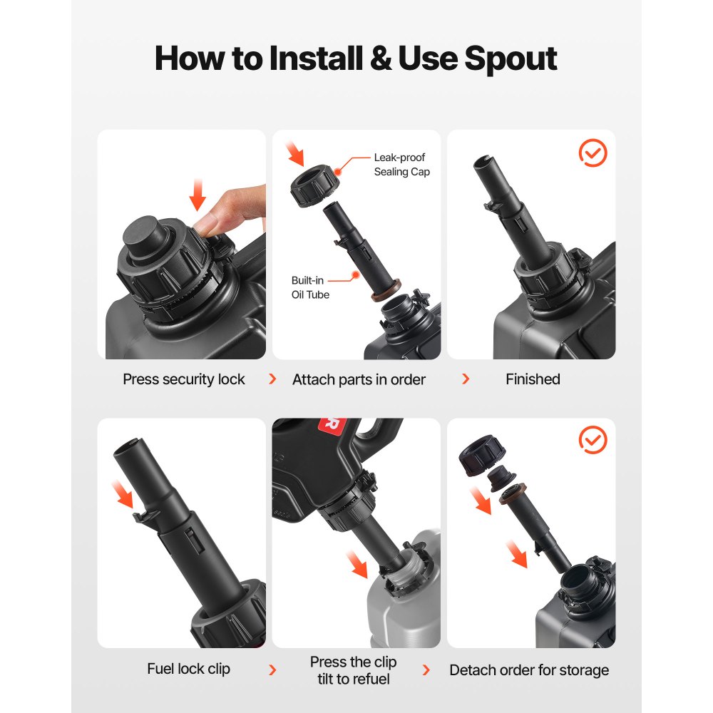 Δοχείο καυσίμου VEVOR, 5 λίτρων, Δοχείο βενζίνης με στόμιο και κλειδώσιμο βραχίονα, μέγιστη παροχή 15 λίτρα/λεπτό, ασφαλές και στεγανό, φορητό επίπεδο δοχείο υγρού για τα περισσότερα αυτοκίνητα, μοτοσικλέτες, ATV, UTV, μαύρο Δοχείο καυσίμου VEVOR, 5 λίτρων, Δοχείο βενζίνης με στόμιο και κλειδώσιμο βραχίονα, μέγιστη παροχή 15 λίτρα/λεπτό, ασφαλές και στεγανό, φορητό επίπεδο δοχείο υγρού για τα περισσότερα αυτοκίνητα, μοτοσικλέτες, ATV, UTV, μαύρο