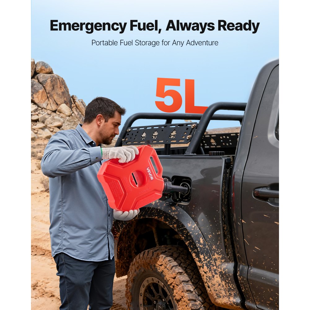 Δοχείο καυσίμου VEVOR, 5 λίτρων, Δοχείο βενζίνης με στόμιο και κλειδώσιμο βραχίονα, μέγιστη παροχή 15 λίτρα/λεπτό, ασφαλές και στεγανό, φορητό επίπεδο δοχείο υγρού για τα περισσότερα αυτοκίνητα, μοτοσικλέτες, ATV, UTV, κόκκινο Δοχείο καυσίμου VEVOR, 5 λίτρων, Δοχείο βενζίνης με στόμιο και κλειδώσιμο βραχίονα, μέγιστη παροχή 15 λίτρα/λεπτό, ασφαλές και στεγανό, φορητό επίπεδο δοχείο υγρού για τα περισσότερα αυτοκίνητα, μοτοσικλέτες, ATV, UTV, κόκκινο