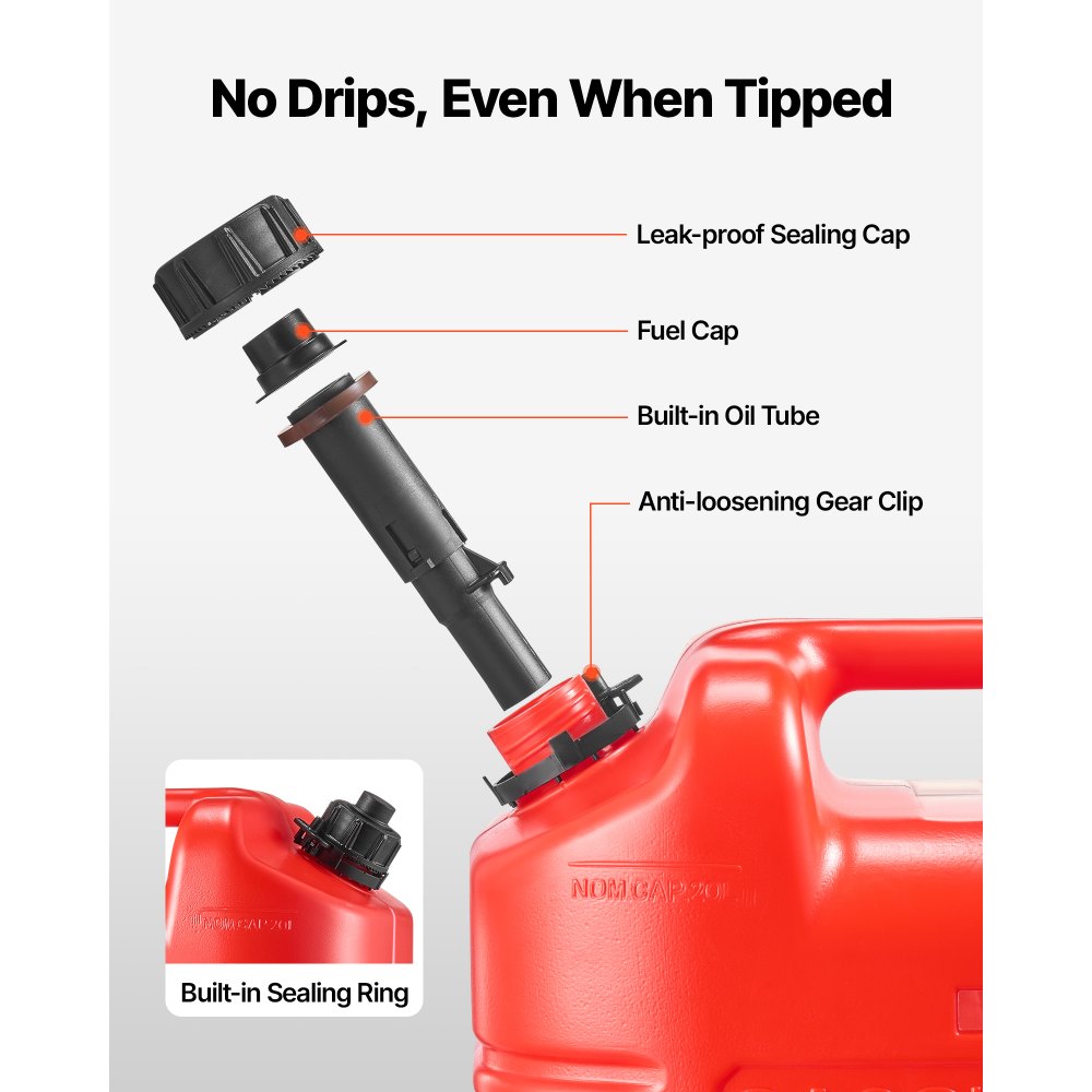 Δοχείο καυσίμου VEVOR, 19 λίτρων, ρεζερβουάρ βενζίνης με στόμιο και διαφανή ζυγαριά, μέγιστη παροχή 15 λίτρα/λεπτό, ασφαλές και στεγανό, φορητό επίπεδο δοχείο υγρού για τα περισσότερα αυτοκίνητα, μοτοσικλέτες, ATV, UTV, κόκκινο, 4 συσκευασίες Δοχείο καυσίμου VEVOR, 19 λίτρων, ρεζερβουάρ βενζίνης με στόμιο και διαφανή ζυγαριά, μέγιστη παροχή 15 λίτρα/λεπτό, ασφαλές και στεγανό, φορητό επίπεδο δοχείο υγρού για τα περισσότερα αυτοκίνητα, μοτοσικλέτες, ATV, UTV, κόκκινο, 4 συσκευασίες