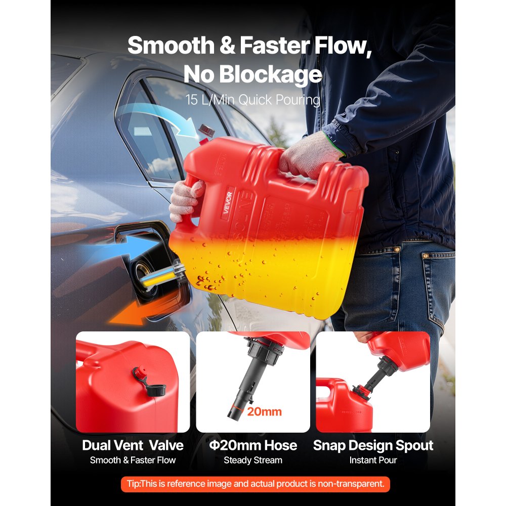 Δοχείο καυσίμου VEVOR, 19 λίτρων, ρεζερβουάρ βενζίνης με στόμιο και διαφανή ζυγαριά, μέγιστη παροχή 15 λίτρα/λεπτό, ασφαλές και στεγανό, φορητό επίπεδο δοχείο υγρού για τα περισσότερα αυτοκίνητα, μοτοσικλέτες, ATV, UTV, κόκκινο, 2 συσκευασίες Δοχείο καυσίμου VEVOR, 19 λίτρων, ρεζερβουάρ βενζίνης με στόμιο και διαφανή ζυγαριά, μέγιστη παροχή 15 λίτρα/λεπτό, ασφαλές και στεγανό, φορητό επίπεδο δοχείο υγρού για τα περισσότερα αυτοκίνητα, μοτοσικλέτες, ATV, UTV, κόκκινο, 2 συσκευασίες