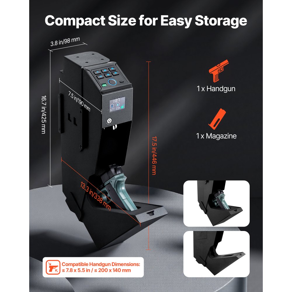 Χρηματοκιβώτιο όπλων VEVOR, συρόμενο χρηματοκιβώτιο όπλων με οθόνη, δακτυλικό αποτύπωμα/κωδικό πρόσβασης/κλειδί, θήκη όπλων γρήγορης πρόσβασης 3 θέσεων με LED για 1 πιστόλι και γεμιστήρα, τοποθετημένο κουτί όπλων για κομοδίνο, γραφείο δίπλα στο κομοδίνο, αυτοκίνητο Χρηματοκιβώτιο όπλων VEVOR, συρόμενο χρηματοκιβώτιο όπλων με οθόνη, δακτυλικό αποτύπωμα/κωδικό πρόσβασης/κλειδί, θήκη όπλων γρήγορης πρόσβασης 3 θέσεων με LED για 1 πιστόλι και γεμιστήρα, τοποθετημένο κουτί όπλων για κομοδίνο, γραφείο δίπλα στο κομοδίνο, αυτοκίνητο