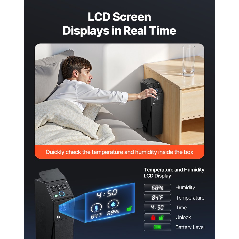 Χρηματοκιβώτιο όπλων VEVOR, συρόμενο χρηματοκιβώτιο όπλων με οθόνη, δακτυλικό αποτύπωμα/κωδικό πρόσβασης/κλειδί, θήκη όπλων γρήγορης πρόσβασης 3 θέσεων με LED για 1 πιστόλι και γεμιστήρα, τοποθετημένο κουτί όπλων για κομοδίνο, γραφείο δίπλα στο κομοδίνο, αυτοκίνητο Χρηματοκιβώτιο όπλων VEVOR, συρόμενο χρηματοκιβώτιο όπλων με οθόνη, δακτυλικό αποτύπωμα/κωδικό πρόσβασης/κλειδί, θήκη όπλων γρήγορης πρόσβασης 3 θέσεων με LED για 1 πιστόλι και γεμιστήρα, τοποθετημένο κουτί όπλων για κομοδίνο, γραφείο δίπλα στο κομοδίνο, αυτοκίνητο