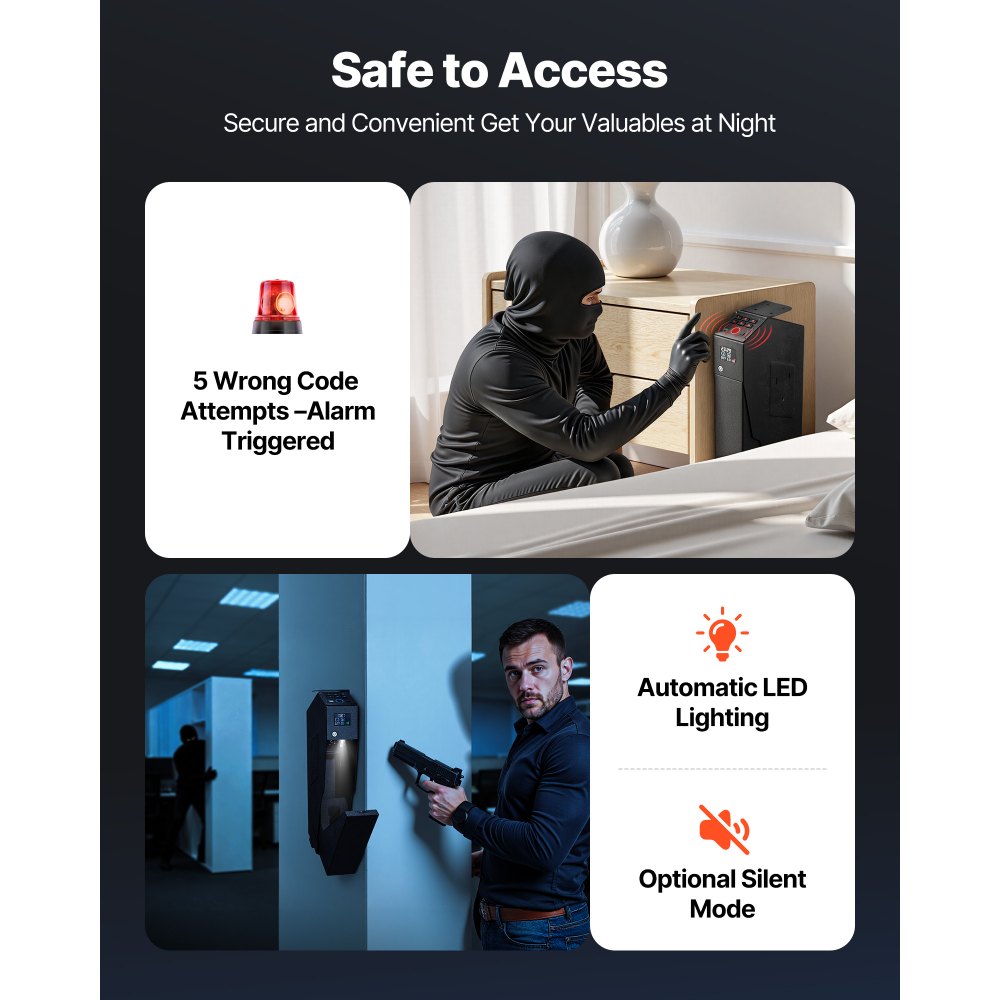 Χρηματοκιβώτιο όπλων VEVOR, συρόμενο χρηματοκιβώτιο όπλων με οθόνη, δακτυλικό αποτύπωμα/κωδικό πρόσβασης/κλειδί, θήκη όπλων γρήγορης πρόσβασης 3 θέσεων με LED για 1 πιστόλι και γεμιστήρα, τοποθετημένο κουτί όπλων για κομοδίνο, γραφείο δίπλα στο κομοδίνο, αυτοκίνητο Χρηματοκιβώτιο όπλων VEVOR, συρόμενο χρηματοκιβώτιο όπλων με οθόνη, δακτυλικό αποτύπωμα/κωδικό πρόσβασης/κλειδί, θήκη όπλων γρήγορης πρόσβασης 3 θέσεων με LED για 1 πιστόλι και γεμιστήρα, τοποθετημένο κουτί όπλων για κομοδίνο, γραφείο δίπλα στο κομοδίνο, αυτοκίνητο