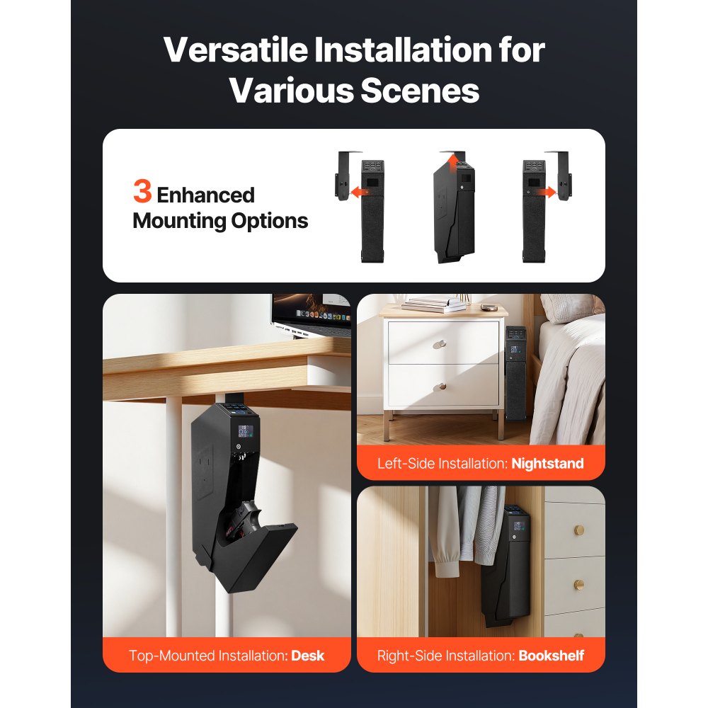 Χρηματοκιβώτιο όπλων VEVOR, συρόμενο χρηματοκιβώτιο όπλων με οθόνη, δακτυλικό αποτύπωμα/κωδικό πρόσβασης/κλειδί, θήκη όπλων γρήγορης πρόσβασης 3 θέσεων με LED για 1 πιστόλι και γεμιστήρα, τοποθετημένο κουτί όπλων για κομοδίνο, γραφείο δίπλα στο κομοδίνο, αυτοκίνητο Χρηματοκιβώτιο όπλων VEVOR, συρόμενο χρηματοκιβώτιο όπλων με οθόνη, δακτυλικό αποτύπωμα/κωδικό πρόσβασης/κλειδί, θήκη όπλων γρήγορης πρόσβασης 3 θέσεων με LED για 1 πιστόλι και γεμιστήρα, τοποθετημένο κουτί όπλων για κομοδίνο, γραφείο δίπλα στο κομοδίνο, αυτοκίνητο