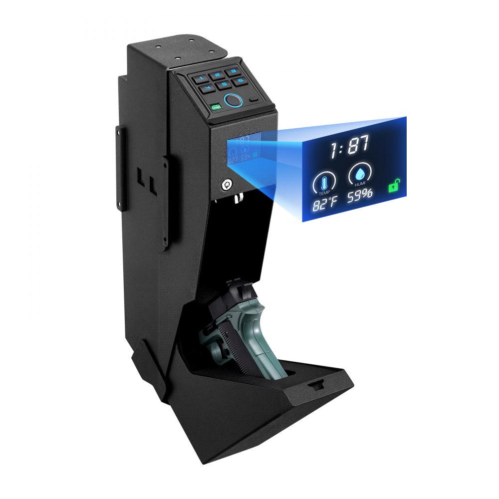 Χρηματοκιβώτιο όπλων VEVOR, συρόμενο χρηματοκιβώτιο όπλων με οθόνη, δακτυλικό αποτύπωμα/κωδικό πρόσβασης/κλειδί, θήκη όπλων γρήγορης πρόσβασης 3 θέσεων με LED για 1 πιστόλι και γεμιστήρα, τοποθετημένο κουτί όπλων για κομοδίνο, γραφείο δίπλα στο κομοδίνο, αυτοκίνητο Χρηματοκιβώτιο όπλων VEVOR, συρόμενο χρηματοκιβώτιο όπλων με οθόνη, δακτυλικό αποτύπωμα/κωδικό πρόσβασης/κλειδί, θήκη όπλων γρήγορης πρόσβασης 3 θέσεων με LED για 1 πιστόλι και γεμιστήρα, τοποθετημένο κουτί όπλων για κομοδίνο, γραφείο δίπλα στο κομοδίνο, αυτοκίνητο