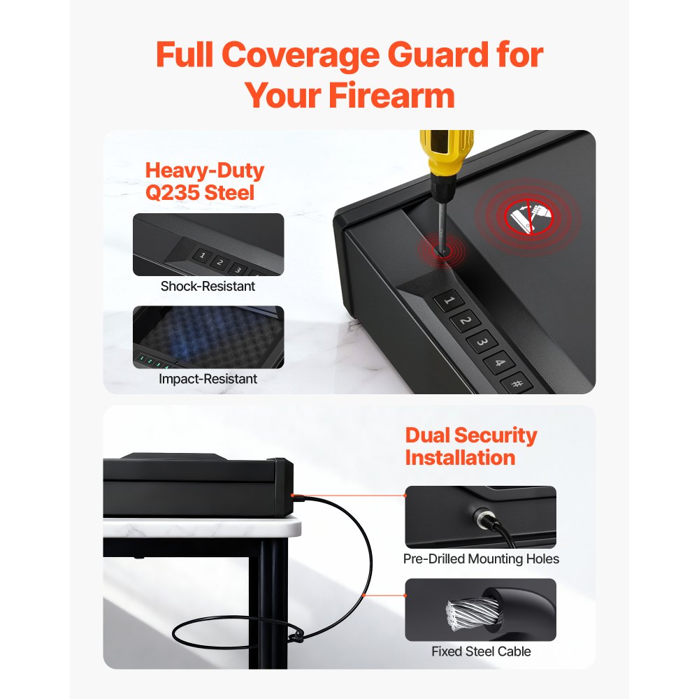 Χρηματοκιβώτιο όπλων VEVOR, Χρηματοκιβώτιο χειρός βαρέως τύπου με δακτυλικό αποτύπωμα/κωδικό πρόσβασης/κλειδί, θήκη θήκης πυροβόλου όπλου 3 θέσεων γρήγορης πρόσβασης με φωτισμό για 2 πιστόλια και 2 γεμιστήρες, κουτί πιστολιού για κομοδίνο, γραφείο δίπλα στο κρεβάτι, αυτοκίνητο Χρηματοκιβώτιο όπλων VEVOR, Χρηματοκιβώτιο χειρός βαρέως τύπου με δακτυλικό αποτύπωμα/κωδικό πρόσβασης/κλειδί, θήκη θήκης πυροβόλου όπλου 3 θέσεων γρήγορης πρόσβασης με φωτισμό για 2 πιστόλια και 2 γεμιστήρες, κουτί πιστολιού για κομοδίνο, γραφείο δίπλα στο κρεβάτι, αυτοκίνητο