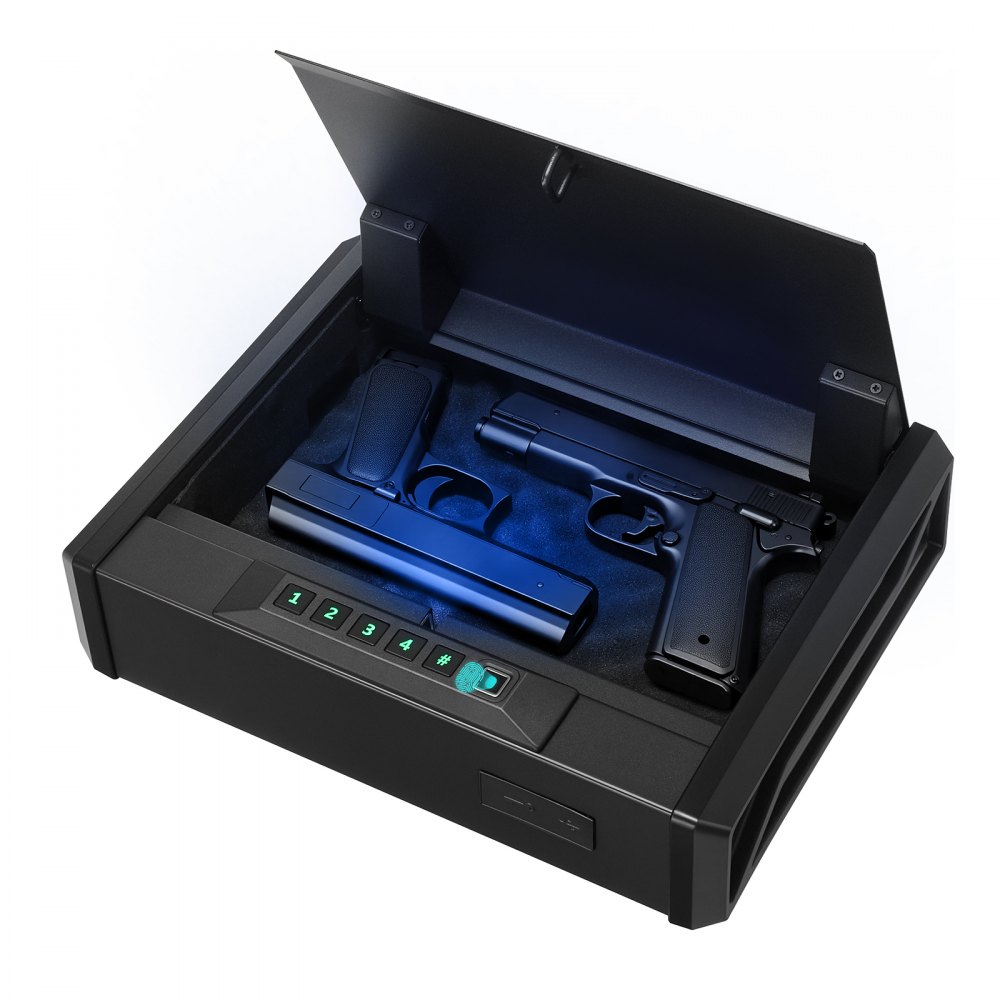 Χρηματοκιβώτιο όπλων VEVOR, Χρηματοκιβώτιο χειρός βαρέως τύπου με δακτυλικό αποτύπωμα/κωδικό πρόσβασης/κλειδί, θήκη θήκης πυροβόλου όπλου 3 θέσεων γρήγορης πρόσβασης με φωτισμό για 2 πιστόλια και 2 γεμιστήρες, κουτί πιστολιού για κομοδίνο, γραφείο δίπλα στο κρεβάτι, αυτοκίνητο Χρηματοκιβώτιο όπλων VEVOR, Χρηματοκιβώτιο χειρός βαρέως τύπου με δακτυλικό αποτύπωμα/κωδικό πρόσβασης/κλειδί, θήκη θήκης πυροβόλου όπλου 3 θέσεων γρήγορης πρόσβασης με φωτισμό για 2 πιστόλια και 2 γεμιστήρες, κουτί πιστολιού για κομοδίνο, γραφείο δίπλα στο κρεβάτι, αυτοκίνητο