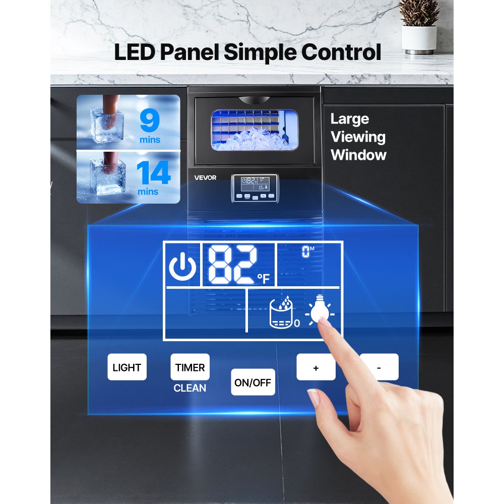 Επαγγελματική μηχανή πάγου VEVOR, 40,82 kg/24h με αποθηκευτικό χώρο 5,44 kg, 32 κύβοι ανά κύκλο, Ανοξείδωτη και επιτραπέζια μηχανή πάγου με οθόνη LED και αυτοκαθαρισμό, για οικιακή χρήση, μπαρ/εστιατόριο Επαγγελματική μηχανή πάγου VEVOR, 40,82 kg/24h με αποθηκευτικό χώρο 5,44 kg, 32 κύβοι ανά κύκλο, Ανοξείδωτη και επιτραπέζια μηχανή πάγου με οθόνη LED και αυτοκαθαρισμό, για οικιακή χρήση, μπαρ/εστιατόριο