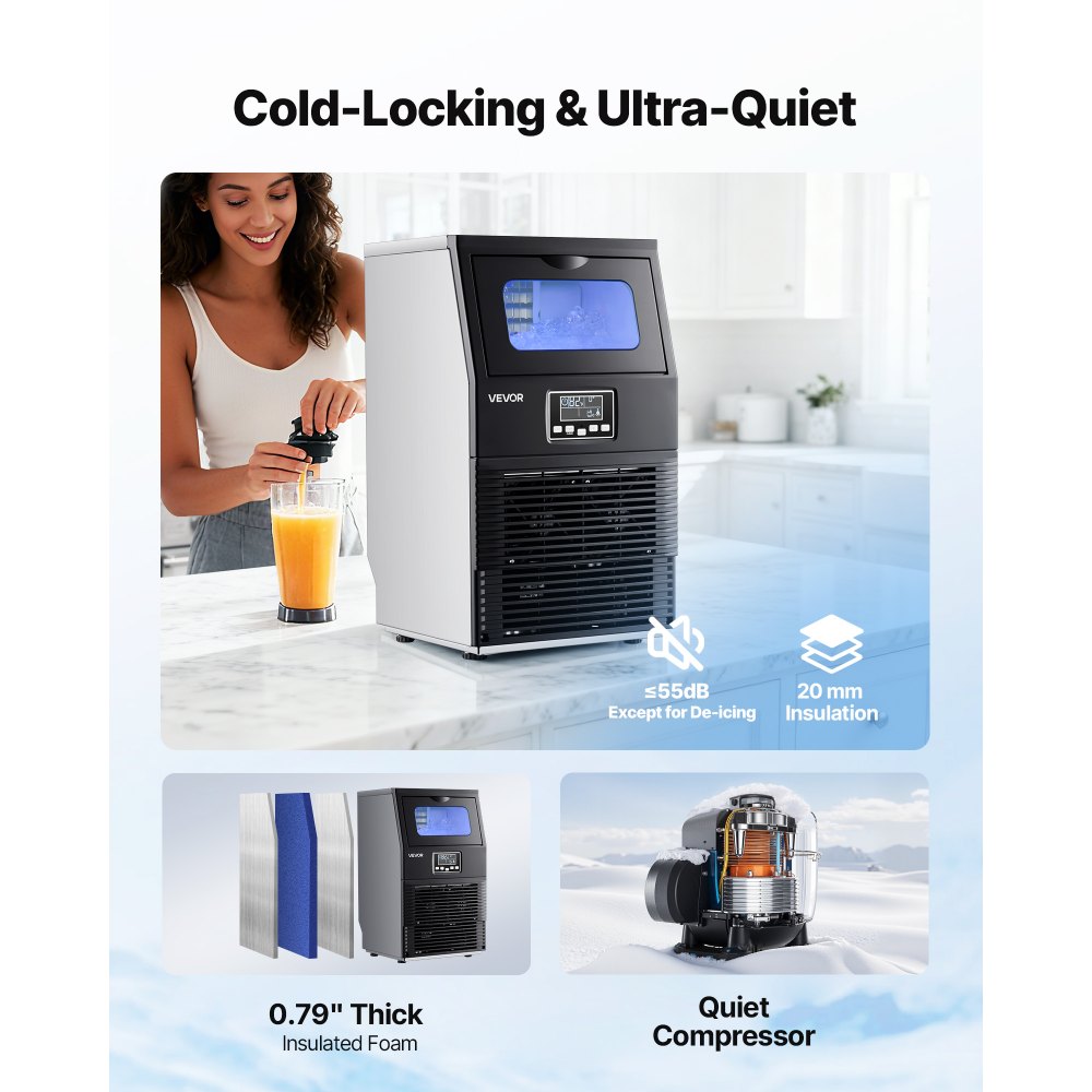 Επαγγελματική μηχανή πάγου VEVOR, 40,82 kg/24h με αποθηκευτικό χώρο 5,44 kg, 32 κύβοι ανά κύκλο, Ανοξείδωτη και επιτραπέζια μηχανή πάγου με οθόνη LED και αυτοκαθαρισμό, για οικιακή χρήση, μπαρ/εστιατόριο Επαγγελματική μηχανή πάγου VEVOR, 40,82 kg/24h με αποθηκευτικό χώρο 5,44 kg, 32 κύβοι ανά κύκλο, Ανοξείδωτη και επιτραπέζια μηχανή πάγου με οθόνη LED και αυτοκαθαρισμό, για οικιακή χρήση, μπαρ/εστιατόριο