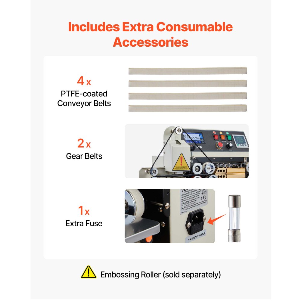 Μηχανή συνεχούς σφράγισης ταινιών σακουλών VEVOR, πλάτος σφράγισης 6-12 mm, οριζόντια μηχανή σφράγισης ταινιών με εκτύπωση με μελάνι, ρυθμιζόμενη θερμοκρασία και ταχύτητα, εμπορική μηχανή θερμικής σφράγισης για πλαστικές σακούλες 0,03-0,8 mm Μηχανή συνεχούς σφράγισης ταινιών σακουλών VEVOR, πλάτος σφράγισης 6-12 mm, οριζόντια μηχανή σφράγισης ταινιών με εκτύπωση με μελάνι, ρυθμιζόμενη θερμοκρασία και ταχύτητα, εμπορική μηχανή θερμικής σφράγισης για πλαστικές σακούλες 0,03-0,8 mm