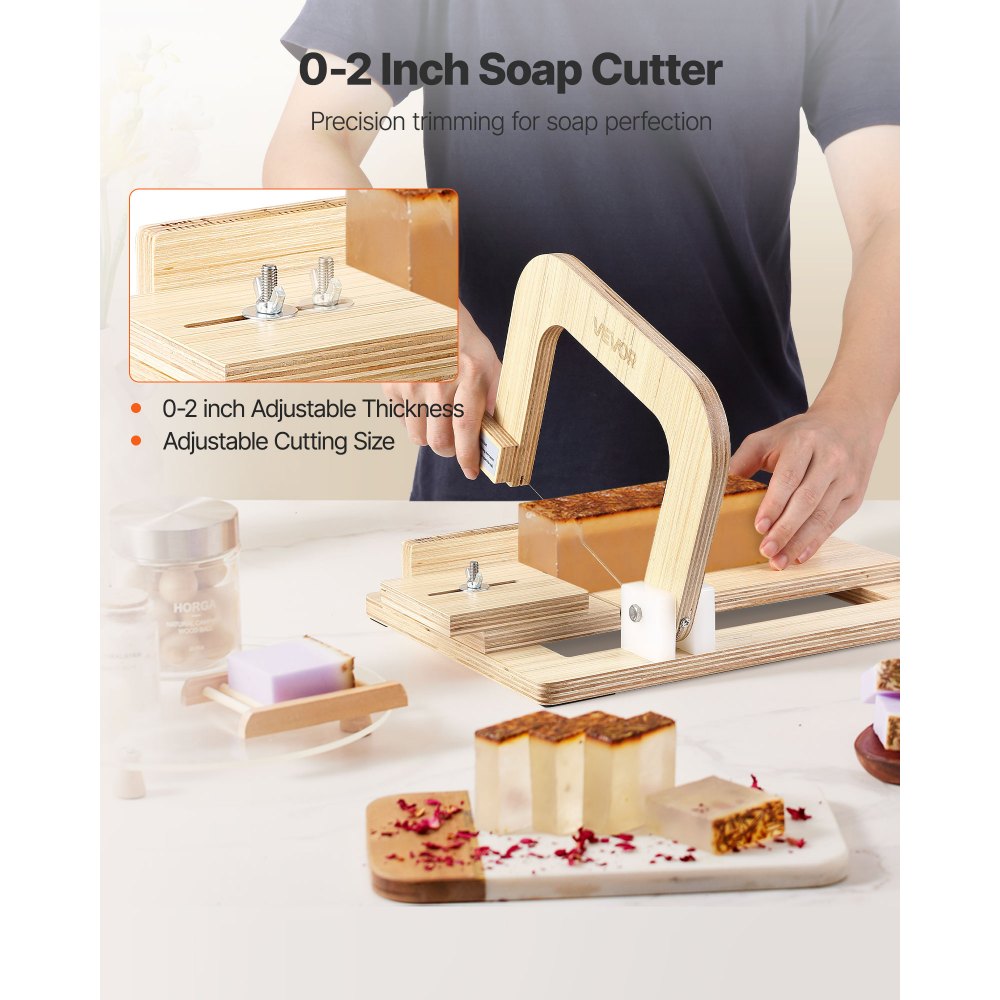Κόφτης σαπουνιού VEVOR, ρυθμιζόμενο πάχος 0-2 ίντσες, κόφτης σαπουνιού ξύλου με ρυθμιζόμενη τάση σύρματος από ανοξείδωτο ατσάλι, με επιπλέον σύρματα, χειροποίητος κόφτης πολλαπλών χρήσεων για κεριά, εργαλείο κοπής DIY Κόφτης σαπουνιού VEVOR, ρυθμιζόμενο πάχος 0-2 ίντσες, κόφτης σαπουνιού ξύλου με ρυθμιζόμενη τάση σύρματος από ανοξείδωτο ατσάλι, με επιπλέον σύρματα, χειροποίητος κόφτης πολλαπλών χρήσεων για κεριά, εργαλείο κοπής DIY