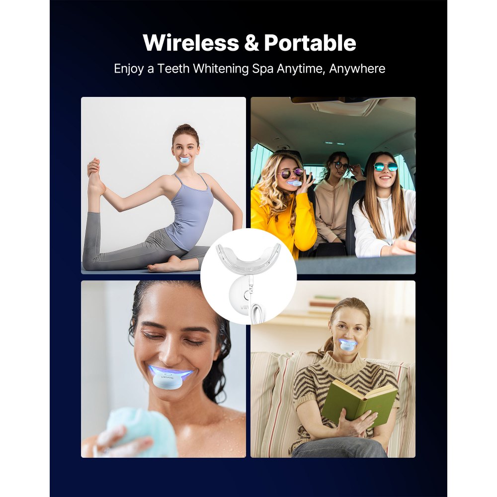 Κιτ λεύκανσης δοντιών VEVOR με φως LED, 32 φώτα επιτάχυνσης LED, σύριγγα λευκαντικού τζελ, τζελ απευαισθητοποίησης και δίσκο σε σχήμα U, ασύρματο φορητό κιτ που αφαιρεί γρήγορα και αποτελεσματικά τους επίμονους λεκέδες Κιτ λεύκανσης δοντιών VEVOR με φως LED, 32 φώτα επιτάχυνσης LED, σύριγγα λευκαντικού τζελ, τζελ απευαισθητοποίησης και δίσκο σε σχήμα U, ασύρματο φορητό κιτ που αφαιρεί γρήγορα και αποτελεσματικά τους επίμονους λεκέδες