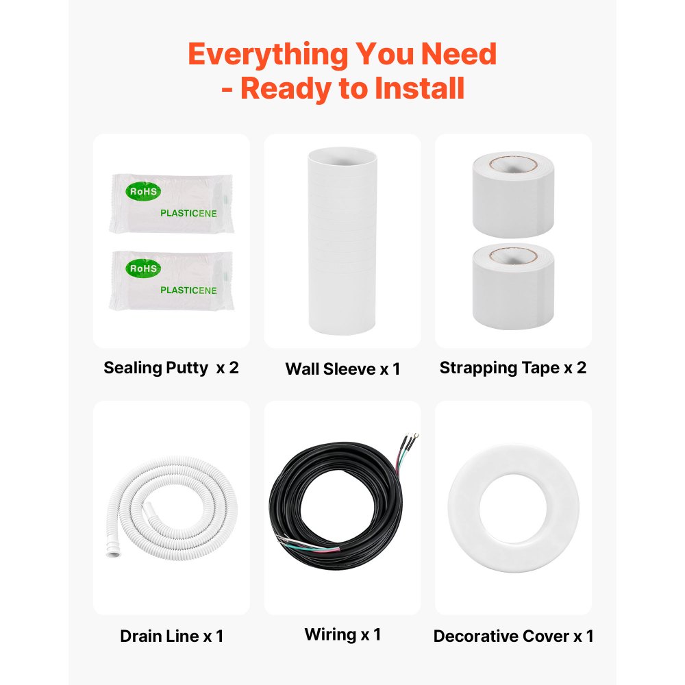 Σετ μίνι σωλήνων διαχωρισμού VEVOR 7,6m, σωλήνας χαλκού AC OD 9,5 & 15,9mm, λευκό μονωμένο πηνίο PE 3/8 με παξιμάδια φαρδιά, ενισχυμένα εξαρτήματα, για σύστημα μίνι διαχωρισμού HVAC ή αντλίας θερμότητας Σετ μίνι σωλήνων διαχωρισμού VEVOR 7,6m, σωλήνας χαλκού AC OD 9,5 & 15,9mm, λευκό μονωμένο πηνίο PE 3/8 με παξιμάδια φαρδιά, ενισχυμένα εξαρτήματα, για σύστημα μίνι διαχωρισμού HVAC ή αντλίας θερμότητας