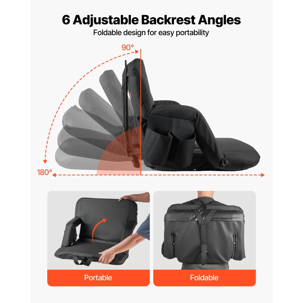 Κάθισμα Σταδίου VEVOR, 6 ρυθμιζόμενες καρέκλες κερκίδας με πλάτος γωνίας, Κάθισμα Σταδίου με μαξιλάρι 73,66 mm με υποβραχιόνιο και στήριξη πλάτης, Καρέκλα Σταδίου με γάντζο για ποτήρια για πικνίκ, σπορ στην παραλία και παιχνίδια Κάθισμα Σταδίου VEVOR, 6 ρυθμιζόμενες καρέκλες κερκίδας με πλάτος γωνίας, Κάθισμα Σταδίου με μαξιλάρι 73,66 mm με υποβραχιόνιο και στήριξη πλάτης, Καρέκλα Σταδίου με γάντζο για ποτήρια για πικνίκ, σπορ στην παραλία και παιχνίδια