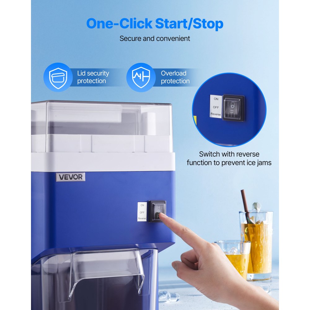 VEVOR Επαγγελματική Μηχανή Ξυρίσματος Πάγου, Μεγάλη Ηλεκτρική Μηχανή Χιονιού 1.91QT /1.8L, Λεπτή & Χνουδωτή με Κινητήρα 300W, Λεπίδες από Ανοξείδωτο Ατσάλι, Ξυρισμένη Παγομηχανή για Επιδόρπια, Εστιατόριο, Πάρτι, Σπίτι, Μπλε VEVOR Επαγγελματική Μηχανή Ξυρίσματος Πάγου, Μεγάλη Ηλεκτρική Μηχανή Χιονιού 1.91QT /1.8L, Λεπτή & Χνουδωτή με Κινητήρα 300W, Λεπίδες από Ανοξείδωτο Ατσάλι, Ξυρισμένη Παγομηχανή για Επιδόρπια, Εστιατόριο, Πάρτι, Σπίτι, Μπλε