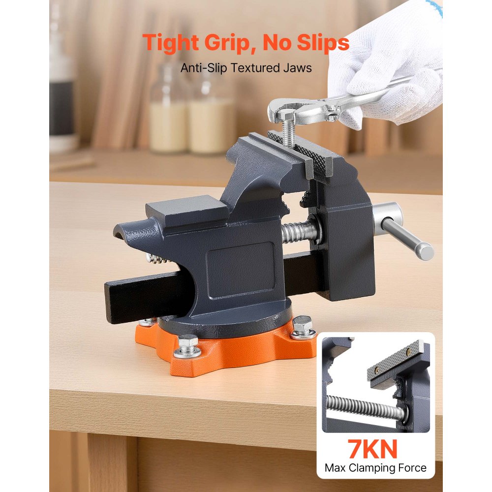 Μέγγενη πάγκου VEVOR, 4,5 ιντσών, φορητή μέγγενη πάγκου εργασίας με περιστρεφόμενη βάση 270°, περιστρεφόμενο σφιγκτήρα πάγκου γρήγορης απελευθέρωσης, κατασκευή από χυτοσίδηρο, για ξυλουργική, μεταλλουργία, τρύπημα, πριόνισμα, κοπή αγωγών Μέγγενη πάγκου VEVOR, 4,5 ιντσών, φορητή μέγγενη πάγκου εργασίας με περιστρεφόμενη βάση 270°, περιστρεφόμενο σφιγκτήρα πάγκου γρήγορης απελευθέρωσης, κατασκευή από χυτοσίδηρο, για ξυλουργική, μεταλλουργία, τρύπημα, πριόνισμα, κοπή αγωγών