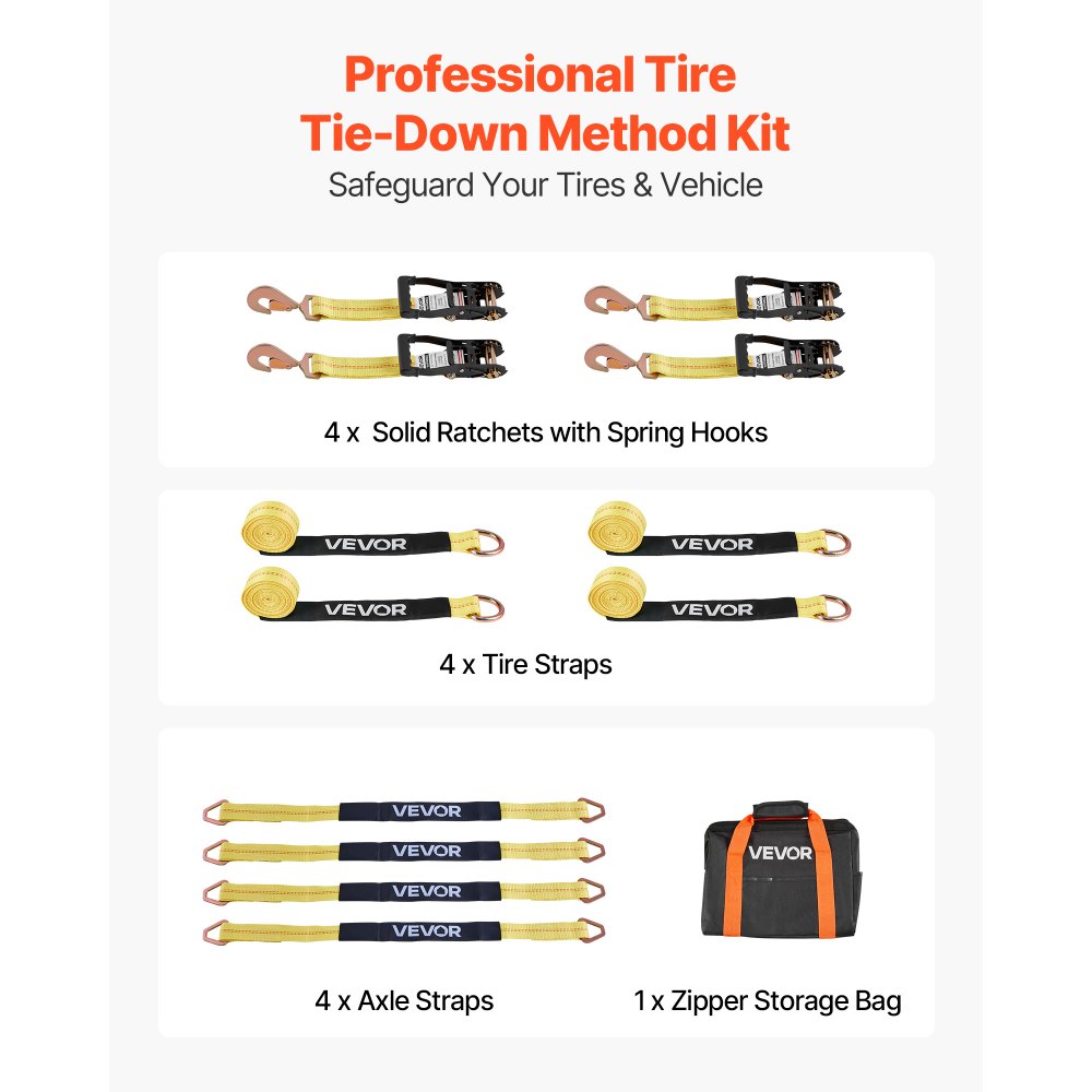 Κιτ πρόσδεσης τάκου τροχού VEVOR, ιμάντας πρόσδεσης τρέιλερ τύπου ελαστικού, κιτ πρόσδεσης αυτοκινήτου με ελατηριωτό γάντζο, αντοχή σε θραύση 4540 kg & φορτίο εργασίας 1512 kg σύστημα πρόσδεσης μοτοσικλέτας για ATV, SUV, τρέιλερ Κιτ πρόσδεσης τάκου τροχού VEVOR, ιμάντας πρόσδεσης τρέιλερ τύπου ελαστικού, κιτ πρόσδεσης αυτοκινήτου με ελατηριωτό γάντζο, αντοχή σε θραύση 4540 kg & φορτίο εργασίας 1512 kg σύστημα πρόσδεσης μοτοσικλέτας για ATV, SUV, τρέιλερ
