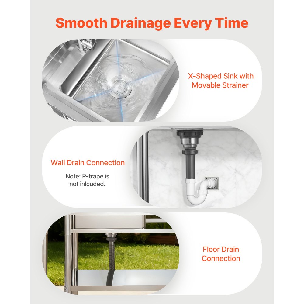 Νιπτήρας κουζίνας VEVOR από ανοξείδωτο χάλυβα, ανεξάρτητος επαγγελματικός νεροχύτης κουζίνας με μία λεκάνη και βρύση, πάγκος εργασίας με νιπτήρα δεξιάς τοποθέτησης και σωλήνα ζεστού και κρύου νερού για πλυντήριο ρούχων εστιατορίου και γκαράζ, 1200x500x940 Νιπτήρας κουζίνας VEVOR από ανοξείδωτο χάλυβα, ανεξάρτητος επαγγελματικός νεροχύτης κουζίνας με μία λεκάνη και βρύση, πάγκος εργασίας με νιπτήρα δεξιάς τοποθέτησης και σωλήνα ζεστού και κρύου νερού για πλυντήριο ρούχων εστιατορίου και γκαράζ, 1200x500x940