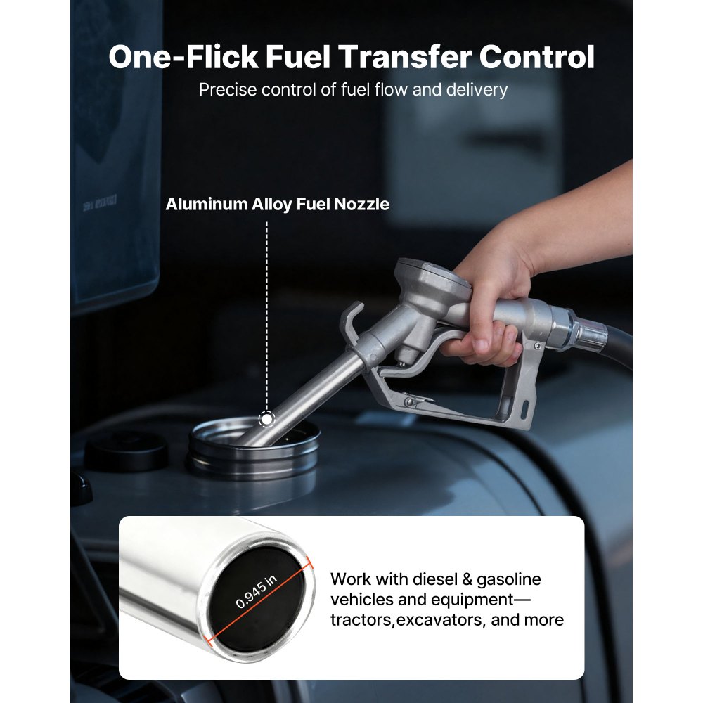 Αντλία μεταφοράς καυσίμου VEVOR, 12V DC 57 L/min, Κιτ αντλίας μεταφοράς ντίζελ από χυτοσίδηρο, με χειροκίνητο ακροφύσιο, εύκαμπτο σωλήνα εκκένωσης, προστασία υπερθέρμανσης, καλώδιο τροφοδοσίας, αντιεκρηκτική, για βενζίνη, ντίζελ, κηροζίνη Αντλία μεταφοράς καυσίμου VEVOR, 12V DC 57 L/min, Κιτ αντλίας μεταφοράς ντίζελ από χυτοσίδηρο, με χειροκίνητο ακροφύσιο, εύκαμπτο σωλήνα εκκένωσης, προστασία υπερθέρμανσης, καλώδιο τροφοδοσίας, αντιεκρηκτική, για βενζίνη, ντίζελ, κηροζίνη