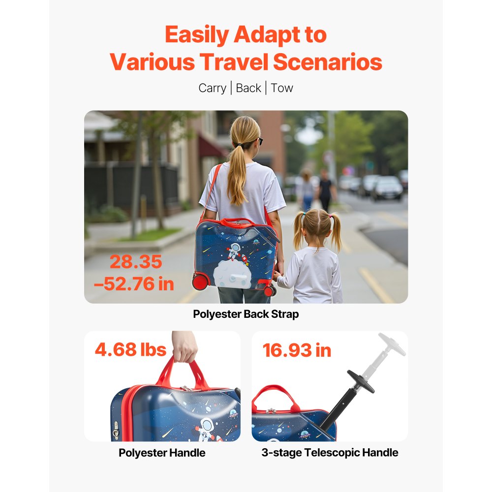 Βαλίτσα μεταφοράς VEVOR, χωρητικότητας 26 λίτρων, 18 ίντσες ρυμούλκησης για νήπια με ρόδες, ρυθμιζόμενος ιμάντας ώμου, ελαφριά παιδική βαλίτσα ιππασίας για αγόρια και κορίτσια ηλικίας 3+, μπλε και λευκό Βαλίτσα μεταφοράς VEVOR, χωρητικότητας 26 λίτρων, 18 ίντσες ρυμούλκησης για νήπια με ρόδες, ρυθμιζόμενος ιμάντας ώμου, ελαφριά παιδική βαλίτσα ιππασίας για αγόρια και κορίτσια ηλικίας 3+, μπλε και λευκό