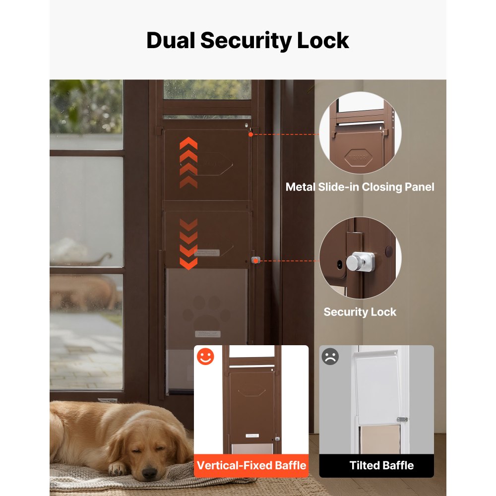 Πόρτα σκύλου VEVOR για συρόμενη γυάλινη πόρτα, ρυθμιζόμενο ύψος 1927 mm έως 2040 mm, πλαίσιο από κράμα αλουμινίου με μεταλλικούς περιστρεφόμενους μεντεσέδες, σχεδιασμός κλειδαριάς, πτερύγιο 346 x 600 mm, συρόμενη γυάλινη πόρτα για κατοικίδια για ενοικιαστ Πόρτα σκύλου VEVOR για συρόμενη γυάλινη πόρτα, ρυθμιζόμενο ύψος 1927 mm έως 2040 mm, πλαίσιο από κράμα αλουμινίου με μεταλλικούς περιστρεφόμενους μεντεσέδες, σχεδιασμός κλειδαριάς, πτερύγιο 346 x 600 mm, συρόμενη γυάλινη πόρτα για κατοικίδια για ενοικιαστ