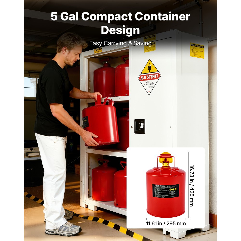 Δοχείο αερίου ασφαλείας VEVOR, κόκκινο δοχείο ασφαλείας βενζίνης 19 λίτρων τύπου Ι με φλογοπαγίδα από ανοξείδωτο ατσάλι, αυτοκλειόμενο καπάκι και χωνί PE, δοχείο αποθήκευσης εύφλεκτων καυσίμων από ανθρακούχο χάλυβα με εργονομική λαβή Δοχείο αερίου ασφαλείας VEVOR, κόκκινο δοχείο ασφαλείας βενζίνης 19 λίτρων τύπου Ι με φλογοπαγίδα από ανοξείδωτο ατσάλι, αυτοκλειόμενο καπάκι και χωνί PE, δοχείο αποθήκευσης εύφλεκτων καυσίμων από ανθρακούχο χάλυβα με εργονομική λαβή