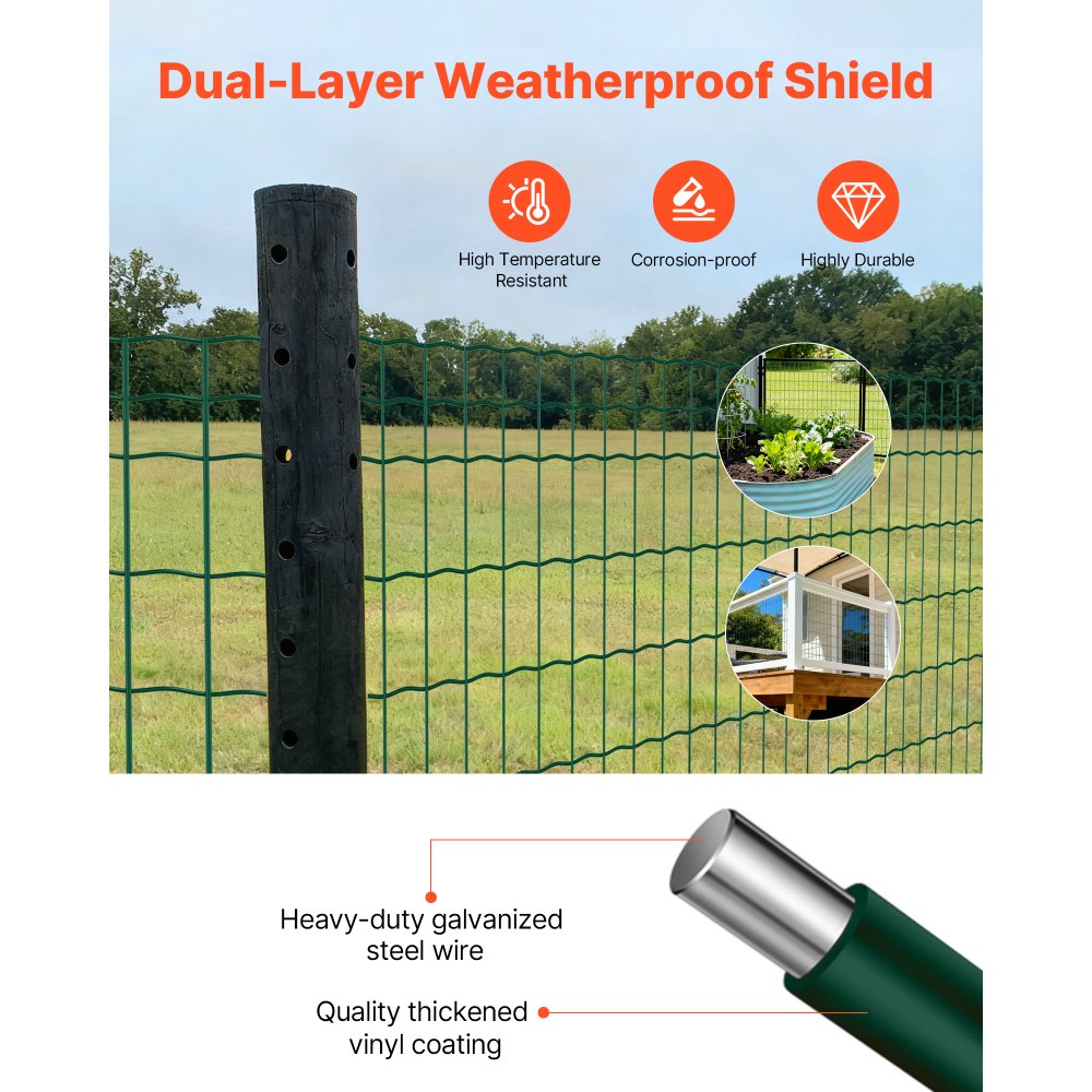 Φράχτης Γεωργίας VEVOR, 1,2 x 25 m, 2 x 4 ίντσες, περίφραξη από γαλβανισμένο ατσάλινο σύρμα 2,1 mm για βοοειδή, χοίρους και πρόβατα, βαρέως τύπου περίφραξη ζώων με επίστρωση βινυλίου για περιφράξεις ζώων, σύρμα κλουβιών, περιφράξεις κήπου, πράσινο Φράχτης Γεωργίας VEVOR, 1,2 x 25 m, 2 x 4 ίντσες, περίφραξη από γαλβανισμένο ατσάλινο σύρμα 2,1 mm για βοοειδή, χοίρους και πρόβατα, βαρέως τύπου περίφραξη ζώων με επίστρωση βινυλίου για περιφράξεις ζώων, σύρμα κλουβιών, περιφράξεις κήπου, πράσινο