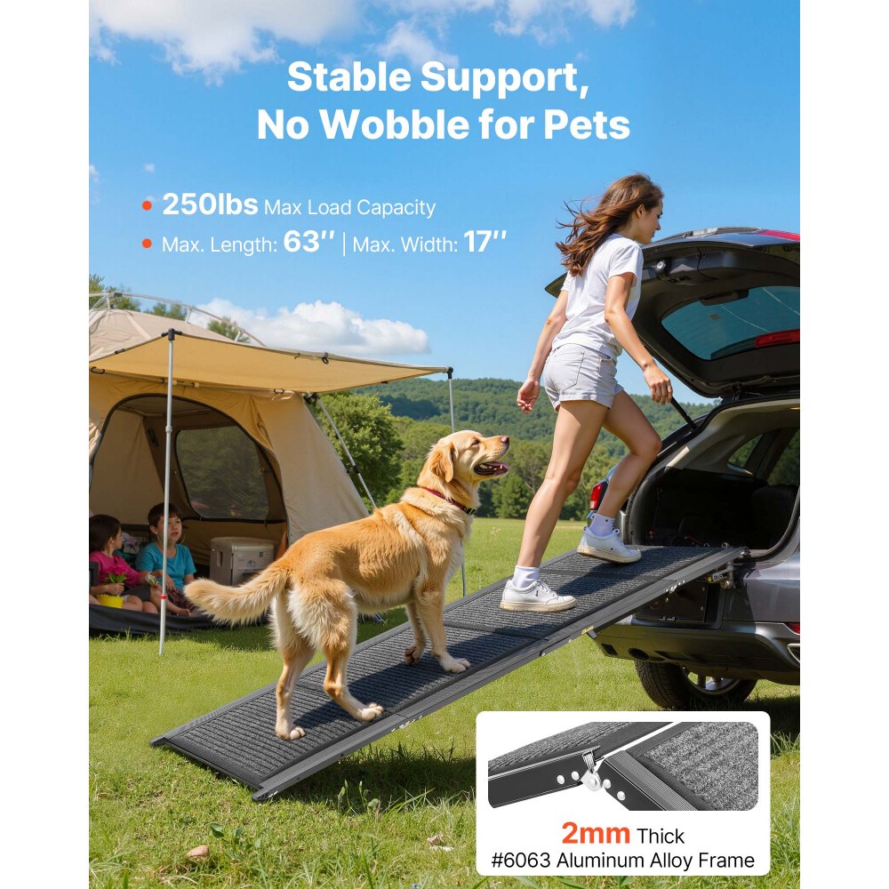 Ράμπα Σκύλου VEVOR για Αυτοκίνητα, 160 x 43,2 cm, Πτυσσόμενες Ράμπες Κατοικίδιων για Μεσαίους & Μεγάλους Σκύλους έως 113 kg, Ράμπα Σκάλας Κατοικίδιων με Αντιολισθητική Επιφάνεια από Τσόχα, Φορητές Ράμπες Αυτοκινήτου Σκύλων Εξωτερικού Χώρου για SUV & Φορτη Ράμπα Σκύλου VEVOR για Αυτοκίνητα, 160 x 43,2 cm, Πτυσσόμενες Ράμπες Κατοικίδιων για Μεσαίους & Μεγάλους Σκύλους έως 113 kg, Ράμπα Σκάλας Κατοικίδιων με Αντιολισθητική Επιφάνεια από Τσόχα, Φορητές Ράμπες Αυτοκινήτου Σκύλων Εξωτερικού Χώρου για SUV & Φορτη