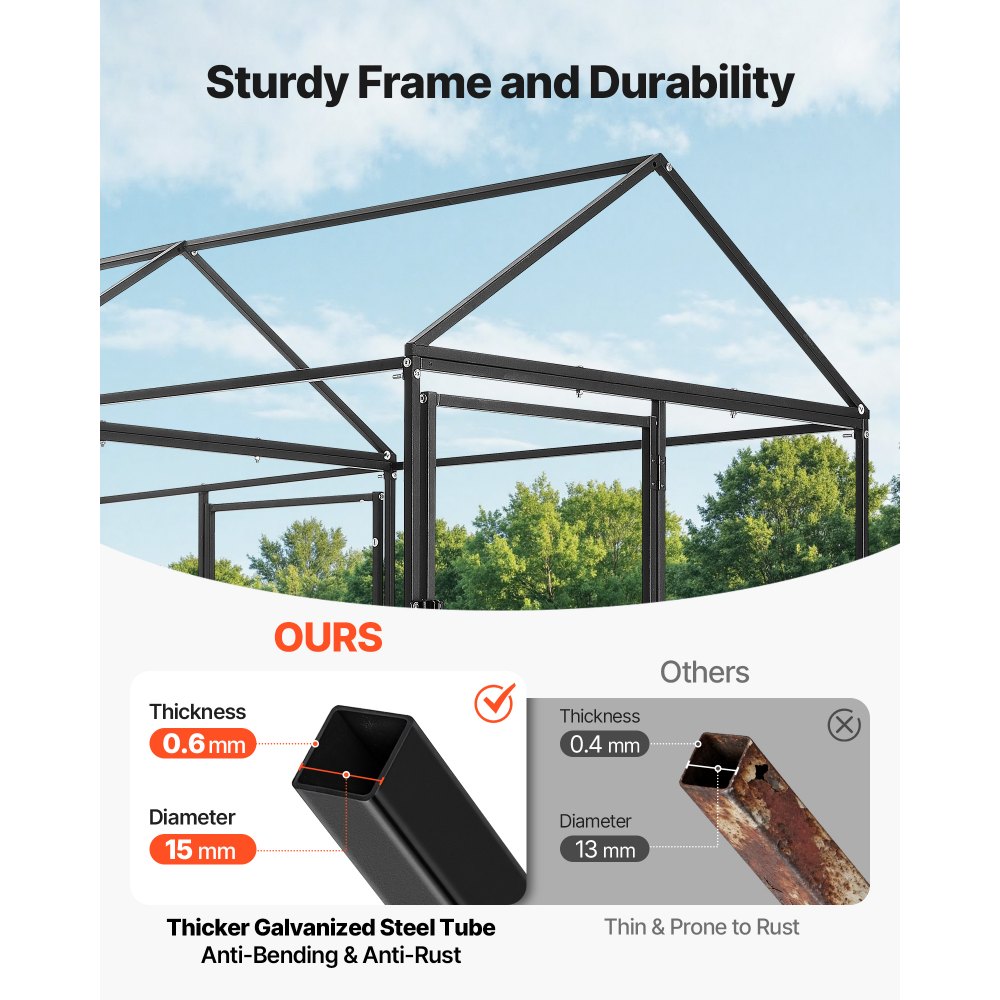 Μεταλλικό κοτέτσι VEVOR για 4-6 κοτόπουλα, 1 x 2 x 1 μ., Μικρό κλουβί για κοτόπουλα με αδιάβροχο κάλυμμα και διπλές πόρτες, συμβατό με ξύλινο κοτέτσι με στέγη Spire, για κουνέλια, κότες, χήνες, πάπιες Μεταλλικό κοτέτσι VEVOR για 4-6 κοτόπουλα, 1 x 2 x 1 μ., Μικρό κλουβί για κοτόπουλα με αδιάβροχο κάλυμμα και διπλές πόρτες, συμβατό με ξύλινο κοτέτσι με στέγη Spire, για κουνέλια, κότες, χήνες, πάπιες