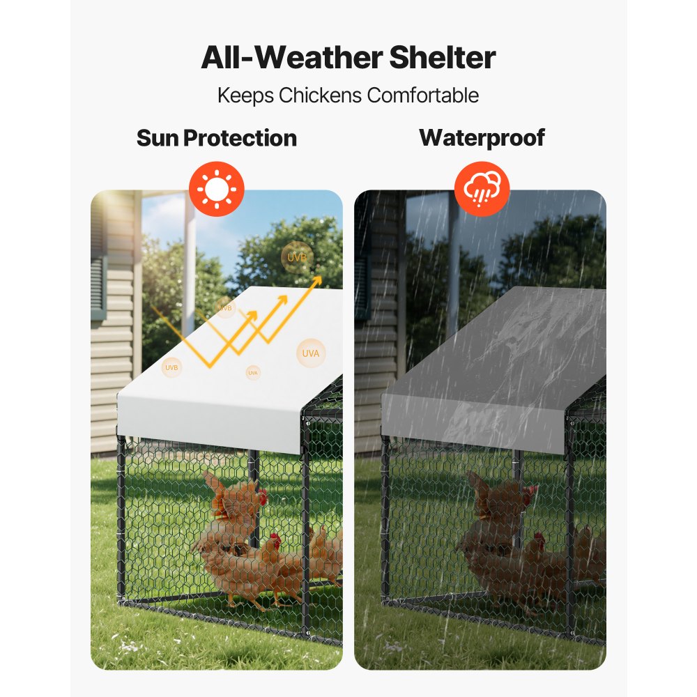 Μεταλλικό κοτέτσι VEVOR για 4-6 κοτόπουλα, 1 x 2 x 1 μ., Μικρό κλουβί για κοτόπουλα με αδιάβροχο κάλυμμα και διπλές πόρτες, συμβατό με ξύλινο κοτέτσι με στέγη Spire, για κουνέλια, κότες, χήνες, πάπιες Μεταλλικό κοτέτσι VEVOR για 4-6 κοτόπουλα, 1 x 2 x 1 μ., Μικρό κλουβί για κοτόπουλα με αδιάβροχο κάλυμμα και διπλές πόρτες, συμβατό με ξύλινο κοτέτσι με στέγη Spire, για κουνέλια, κότες, χήνες, πάπιες