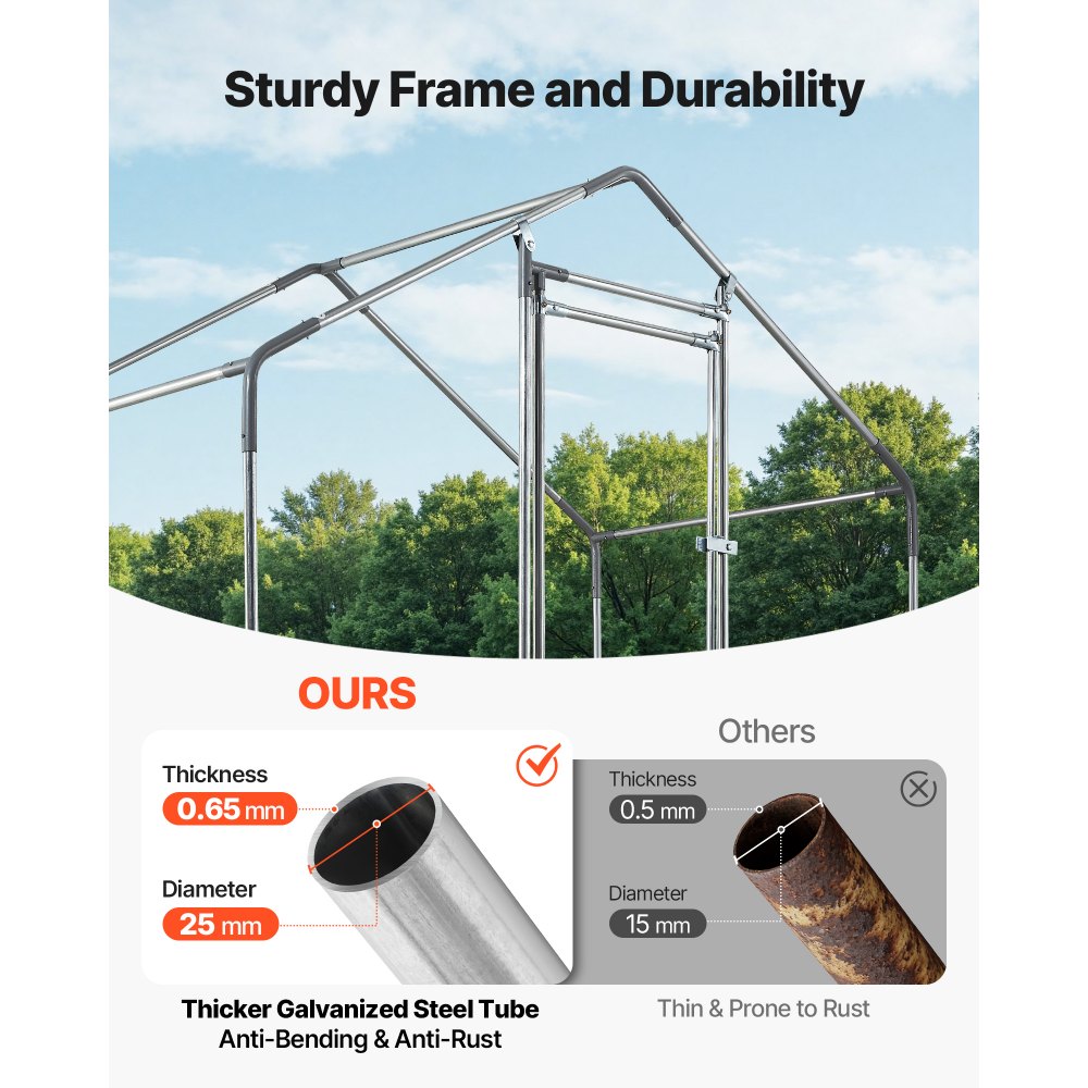 VEVOR Μεγάλο Μεταλλικό Κοτέτσι, 2 x 1 x 2 μ., Κοτόπουλο με Αδιάβροχο Κάλυμμα & Ανθεκτικό Πλαίσιο, Κλουβί Πουλερικών με Στέγη Spire, Στέγη για Πάπιες, Κουνέλια, Κότες, Χήνες, Εξωτερική Κήπο, Αγρόκτημα VEVOR Μεγάλο Μεταλλικό Κοτέτσι, 2 x 1 x 2 μ., Κοτόπουλο με Αδιάβροχο Κάλυμμα & Ανθεκτικό Πλαίσιο, Κλουβί Πουλερικών με Στέγη Spire, Στέγη για Πάπιες, Κουνέλια, Κότες, Χήνες, Εξωτερική Κήπο, Αγρόκτημα