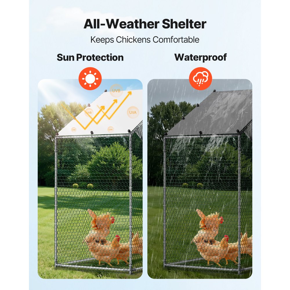 VEVOR Μεγάλο Μεταλλικό Κοτέτσι, 2 x 1 x 2 μ., Κοτόπουλο με Αδιάβροχο Κάλυμμα & Ανθεκτικό Πλαίσιο, Κλουβί Πουλερικών με Στέγη Spire, Στέγη για Πάπιες, Κουνέλια, Κότες, Χήνες, Εξωτερική Κήπο, Αγρόκτημα VEVOR Μεγάλο Μεταλλικό Κοτέτσι, 2 x 1 x 2 μ., Κοτόπουλο με Αδιάβροχο Κάλυμμα & Ανθεκτικό Πλαίσιο, Κλουβί Πουλερικών με Στέγη Spire, Στέγη για Πάπιες, Κουνέλια, Κότες, Χήνες, Εξωτερική Κήπο, Αγρόκτημα