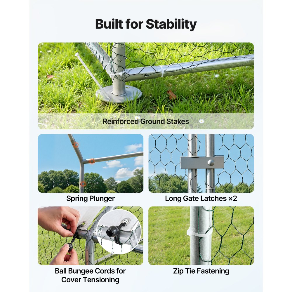 VEVOR Μεγάλο Μεταλλικό Κοτέτσι, 2 x 1 x 2 μ., Κοτόπουλο με Αδιάβροχο Κάλυμμα & Ανθεκτικό Πλαίσιο, Κλουβί Πουλερικών με Στέγη Spire, Στέγη για Πάπιες, Κουνέλια, Κότες, Χήνες, Εξωτερική Κήπο, Αγρόκτημα VEVOR Μεγάλο Μεταλλικό Κοτέτσι, 2 x 1 x 2 μ., Κοτόπουλο με Αδιάβροχο Κάλυμμα & Ανθεκτικό Πλαίσιο, Κλουβί Πουλερικών με Στέγη Spire, Στέγη για Πάπιες, Κουνέλια, Κότες, Χήνες, Εξωτερική Κήπο, Αγρόκτημα