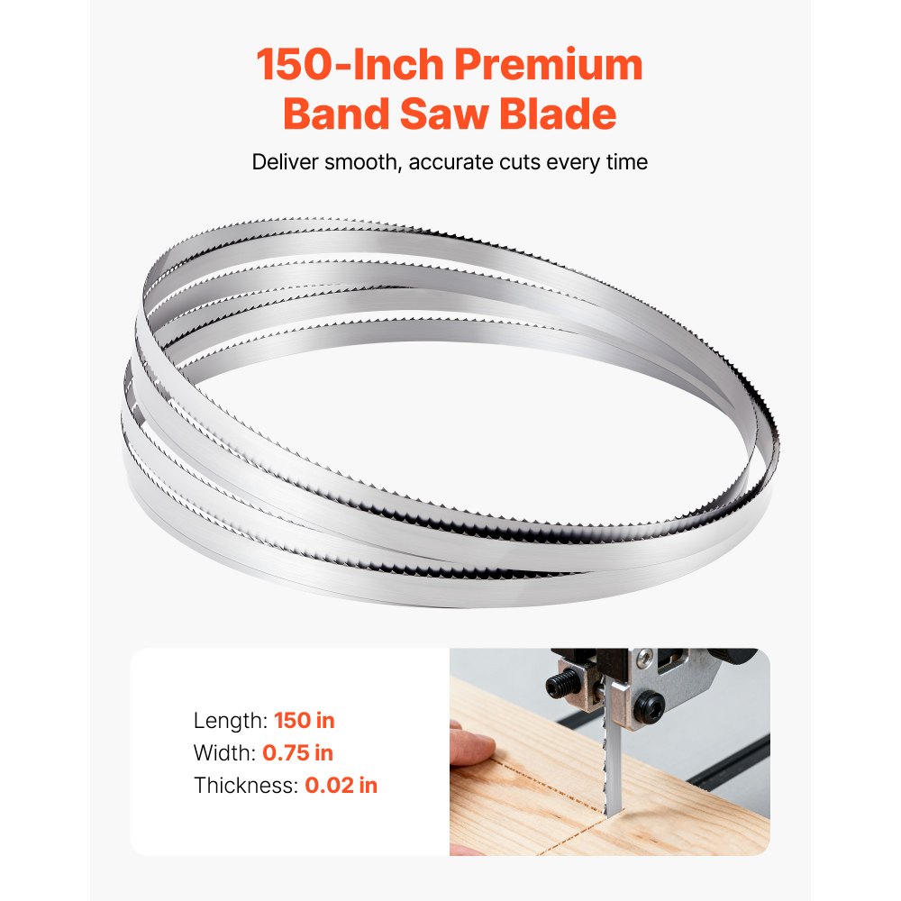 Λεπίδα πριονοκορδέλας VEVOR, μήκος 3810 mm, λεπίδα πριονοκορδέλας 4 TPI με 18 αιχμηρά δόντια σκληρυμένα HRC, ανθρακούχος χάλυβας υψηλής αντοχής SK5, πλάτος 19 mm, αντικατάσταση για τις κύριες μάρκες πριονοκορδέλας ξυλουργικής, συσκευασία 1 τεμαχίου Λεπίδα πριονοκορδέλας VEVOR, μήκος 3810 mm, λεπίδα πριονοκορδέλας 4 TPI με 18 αιχμηρά δόντια σκληρυμένα HRC, ανθρακούχος χάλυβας υψηλής αντοχής SK5, πλάτος 19 mm, αντικατάσταση για τις κύριες μάρκες πριονοκορδέλας ξυλουργικής, συσκευασία 1 τεμαχίου