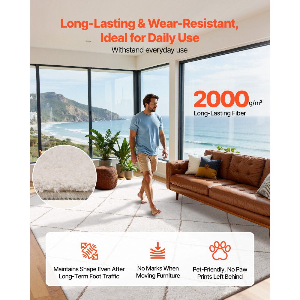 Χαλιά εσωτερικού χώρου VEVOR με βελούδινο πέλος, βελούδινο χαλί 2,44 x 3,05μ, Χαλιά περιοχής με γούνινο πέλος και μακρύ πέλος, Χοντρό και ανθεκτικό χαλί με ψηλό πέλος για χώρους με υψηλή κυκλοφορία, Υπνοδωμάτιο, Αντιολισθητικό υπόστρωμα, Μπεζ Χαλιά εσωτερικού χώρου VEVOR με βελούδινο πέλος, βελούδινο χαλί 2,44 x 3,05μ, Χαλιά περιοχής με γούνινο πέλος και μακρύ πέλος, Χοντρό και ανθεκτικό χαλί με ψηλό πέλος για χώρους με υψηλή κυκλοφορία, Υπνοδωμάτιο, Αντιολισθητικό υπόστρωμα, Μπεζ