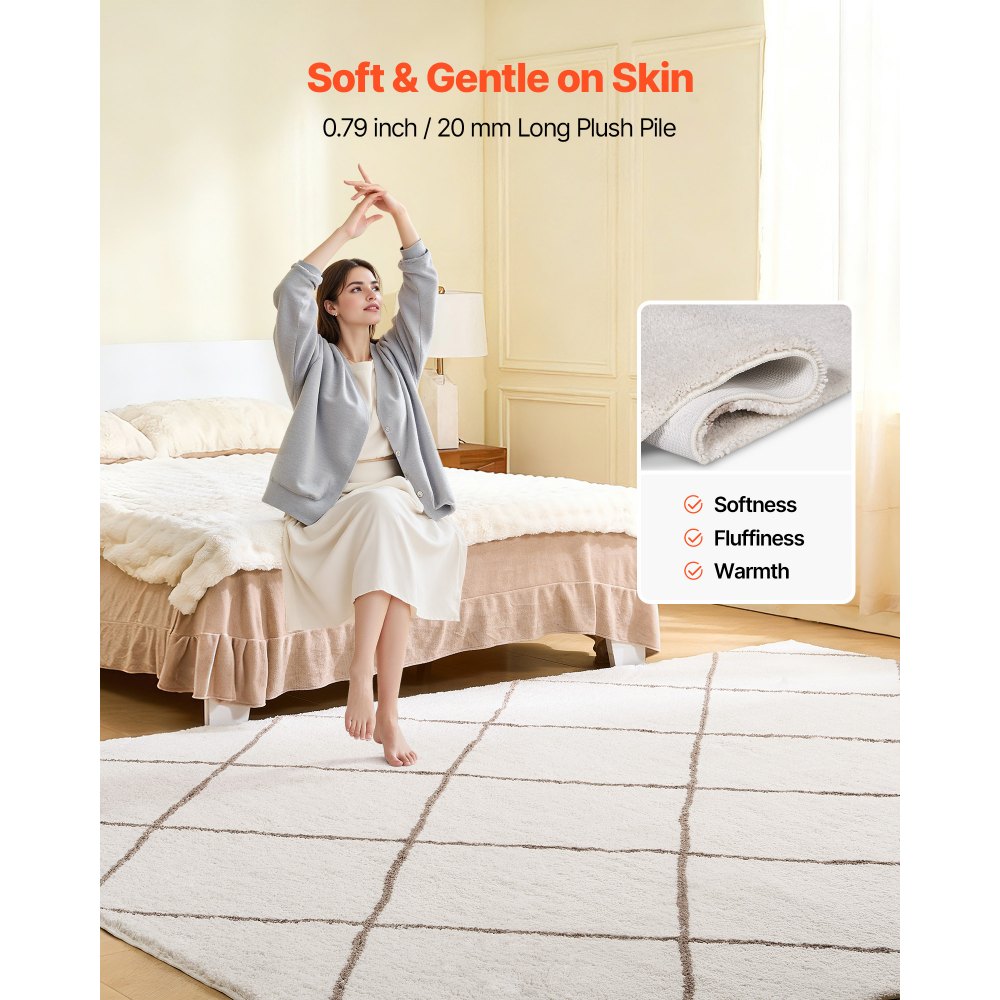 Χαλιά εσωτερικού χώρου VEVOR με βελούδινο πέλος, βελούδινο χαλί 2,44 x 3,05μ, Χαλιά περιοχής με γούνινο πέλος και μακρύ πέλος, Χοντρό και ανθεκτικό χαλί με ψηλό πέλος για χώρους με υψηλή κυκλοφορία, Υπνοδωμάτιο, Αντιολισθητικό υπόστρωμα, Μπεζ Χαλιά εσωτερικού χώρου VEVOR με βελούδινο πέλος, βελούδινο χαλί 2,44 x 3,05μ, Χαλιά περιοχής με γούνινο πέλος και μακρύ πέλος, Χοντρό και ανθεκτικό χαλί με ψηλό πέλος για χώρους με υψηλή κυκλοφορία, Υπνοδωμάτιο, Αντιολισθητικό υπόστρωμα, Μπεζ