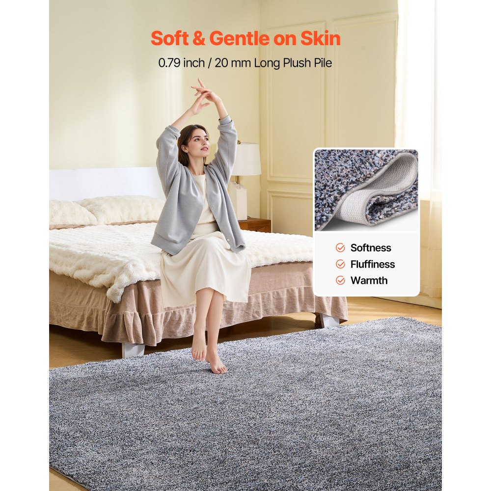 Χαλιά εσωτερικού χώρου VEVOR για βελούδινα δωμάτια, βελούδινο χαλί 2,44 x 3,05μ., Χαλιά περιοχής με γούνινο πέλος και μακρύ βελούδινο πέλος, Χοντρό και ανθεκτικό χαλί με ψηλό πέλος για περιοχές με υψηλή κυκλοφορία, αντιολισθητική επένδυση, μπλε-γκρι Χαλιά εσωτερικού χώρου VEVOR για βελούδινα δωμάτια, βελούδινο χαλί 2,44 x 3,05μ., Χαλιά περιοχής με γούνινο πέλος και μακρύ βελούδινο πέλος, Χοντρό και ανθεκτικό χαλί με ψηλό πέλος για περιοχές με υψηλή κυκλοφορία, αντιολισθητική επένδυση, μπλε-γκρι